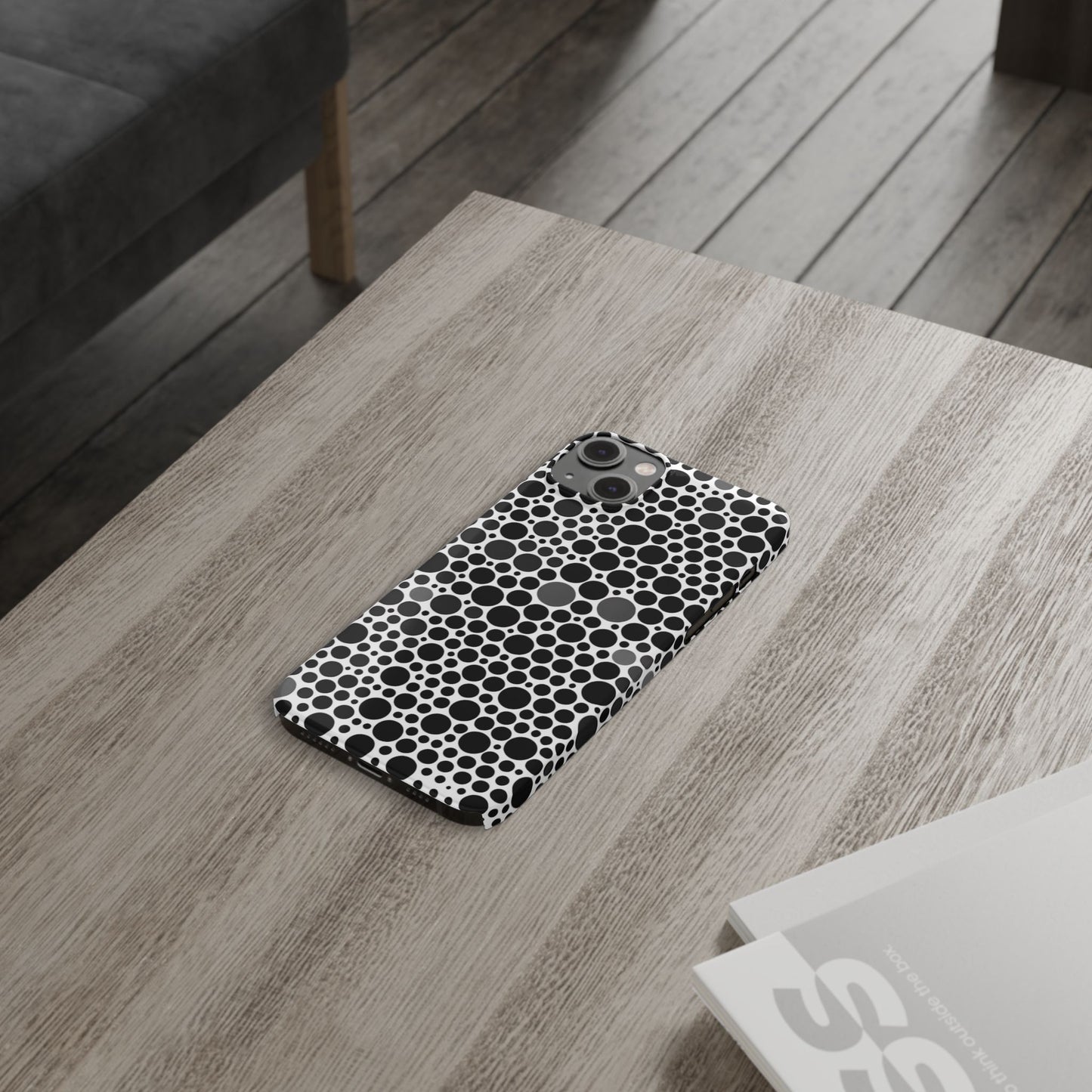 Modern Black Polka Dot Slim Phone Case - Stylish & Protective Cover