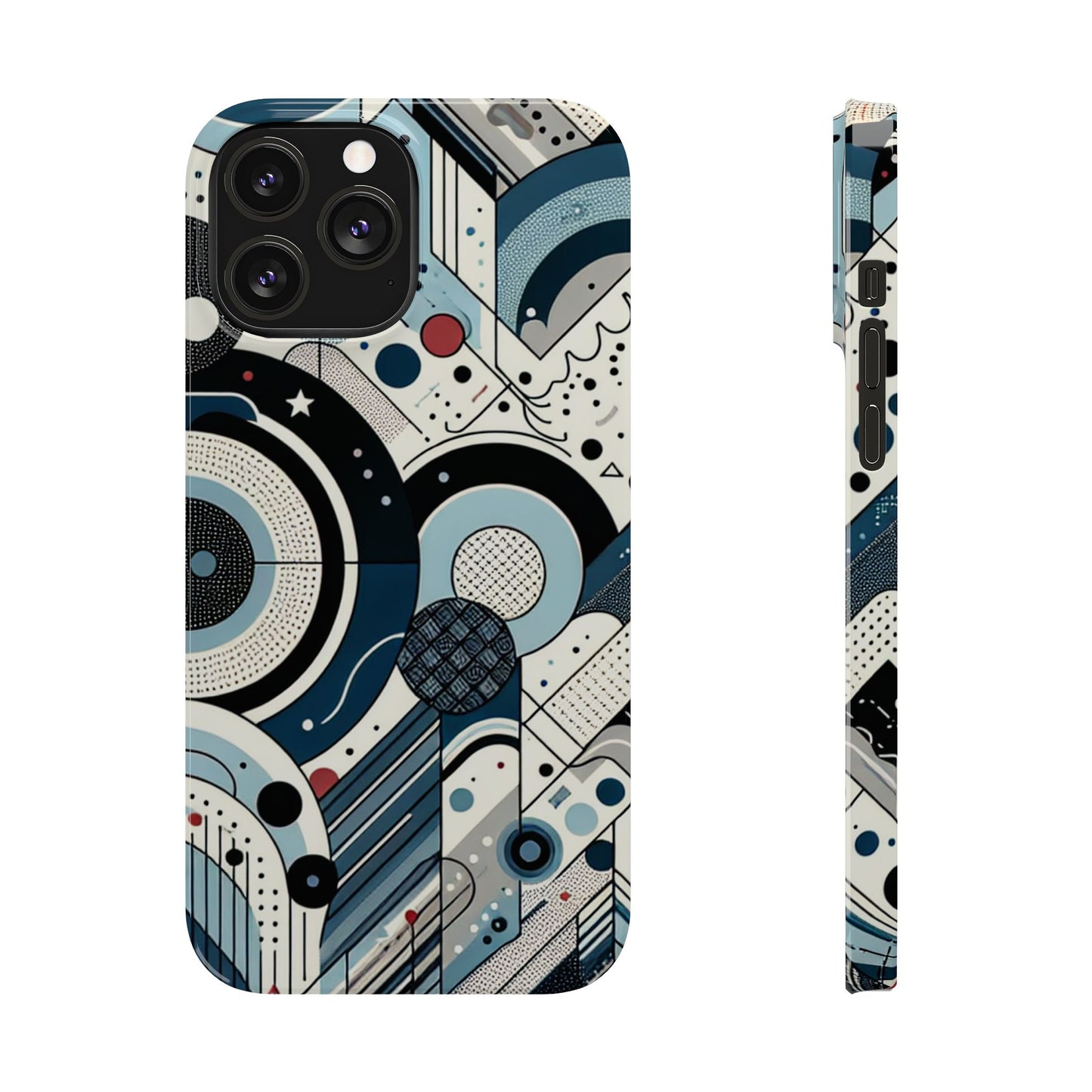 Stylish Geometric Slim Phone Case - Modern Abstract Design