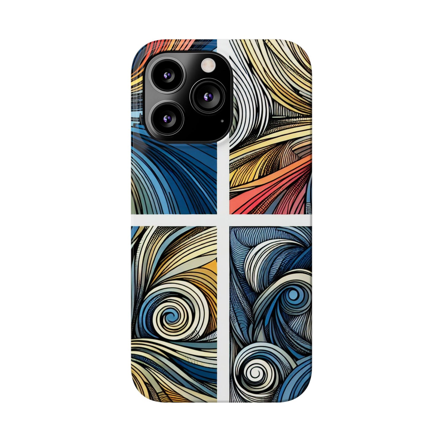 Artistic Slim Phone Cases - Colorful Swirl Design for Creative Souls