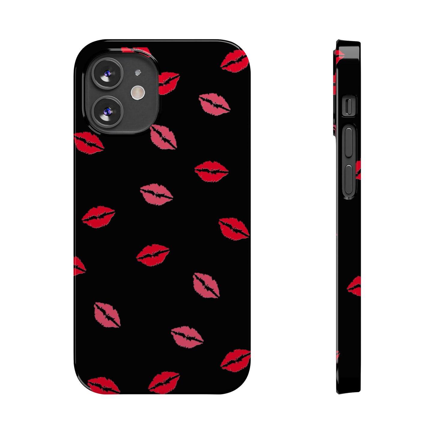 Kiss Mark Slim Phone Case - Chic Lip Print Design for Fashion Lovers