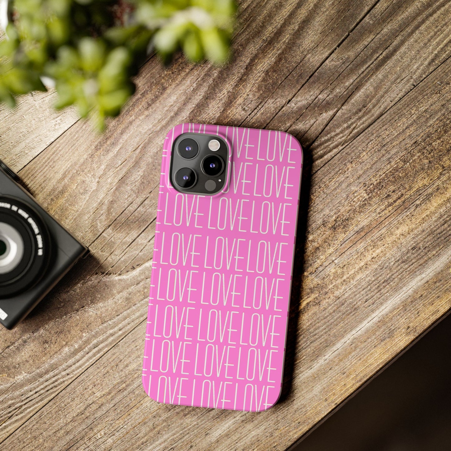 Pink Love Slim Phone Case - Perfect Gift for Valentine's Day, Anniversaries, and Loving Moments