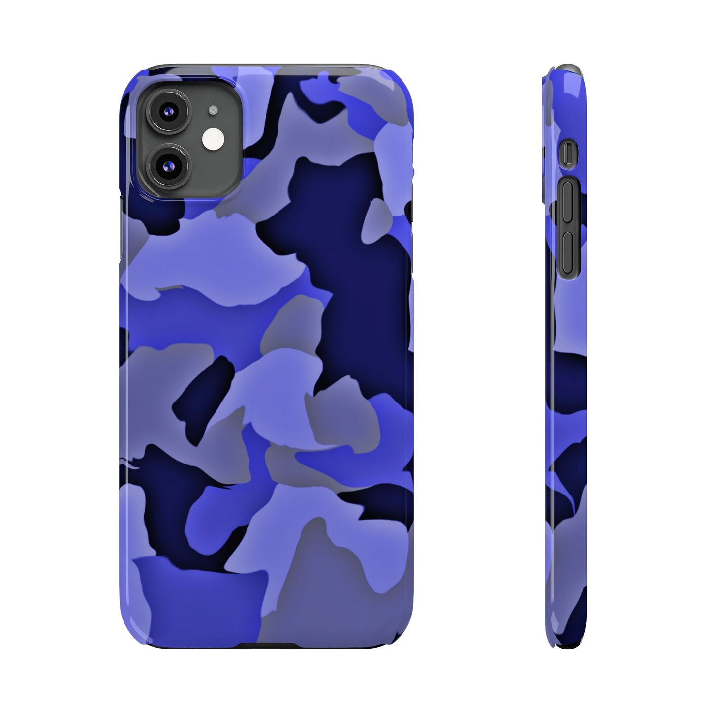 Stylish Slim Phone Case - Blue Abstract Camo Design for Trendsetters