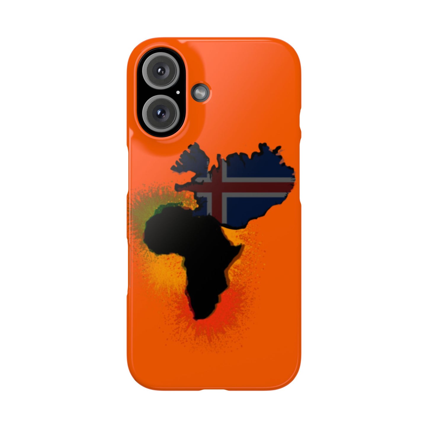 Bold African Map Slim Phone Case with Icelandic Flag