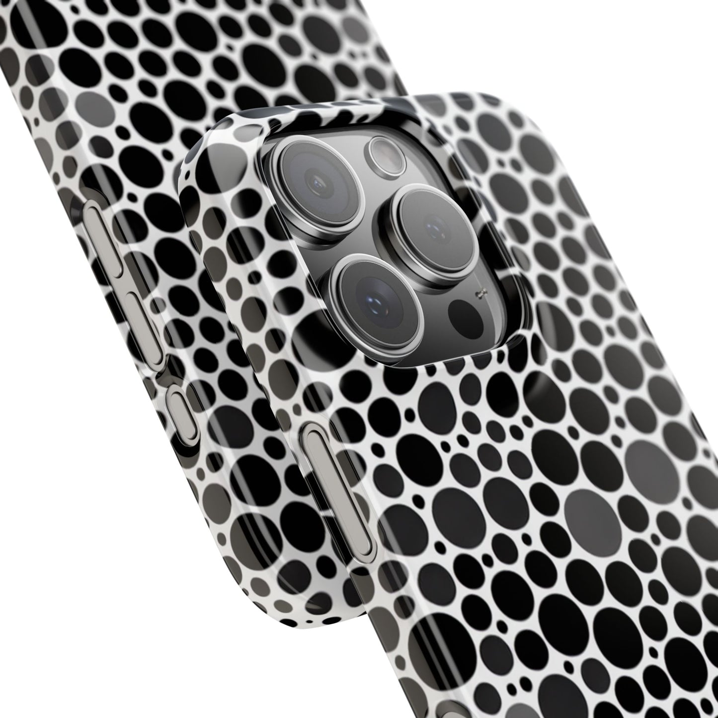 Modern Black Polka Dot Slim Phone Case - Stylish & Protective Cover