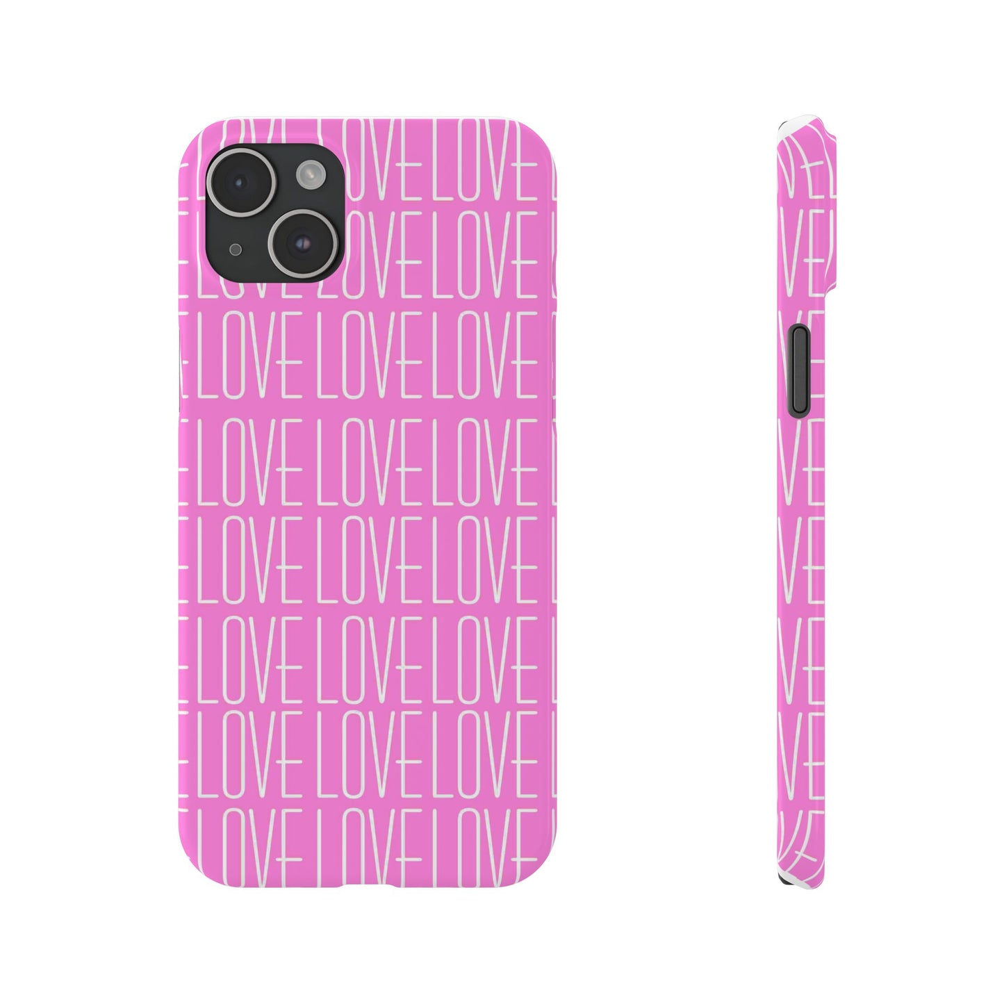 Pink Love Slim Phone Case - Perfect Gift for Valentine's Day, Anniversaries, and Loving Moments