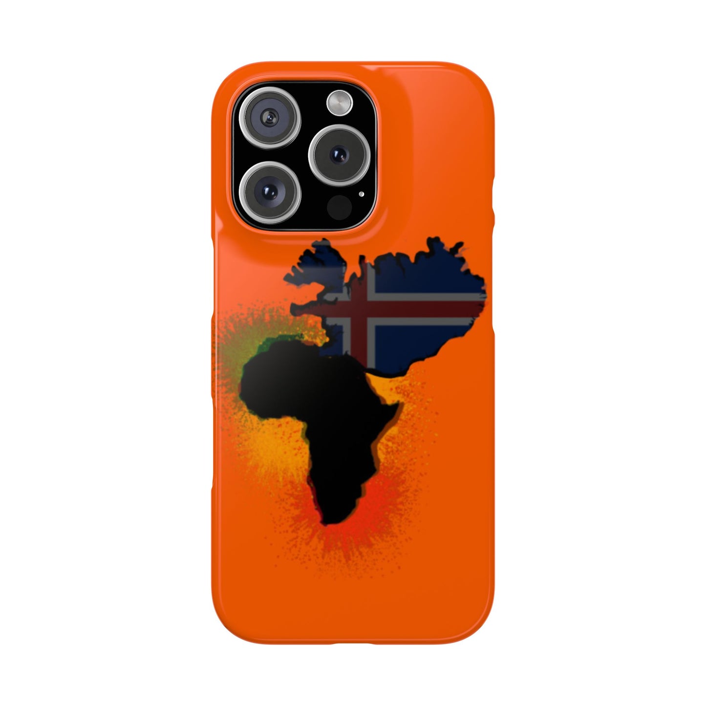 Bold African Map Slim Phone Case with Icelandic Flag