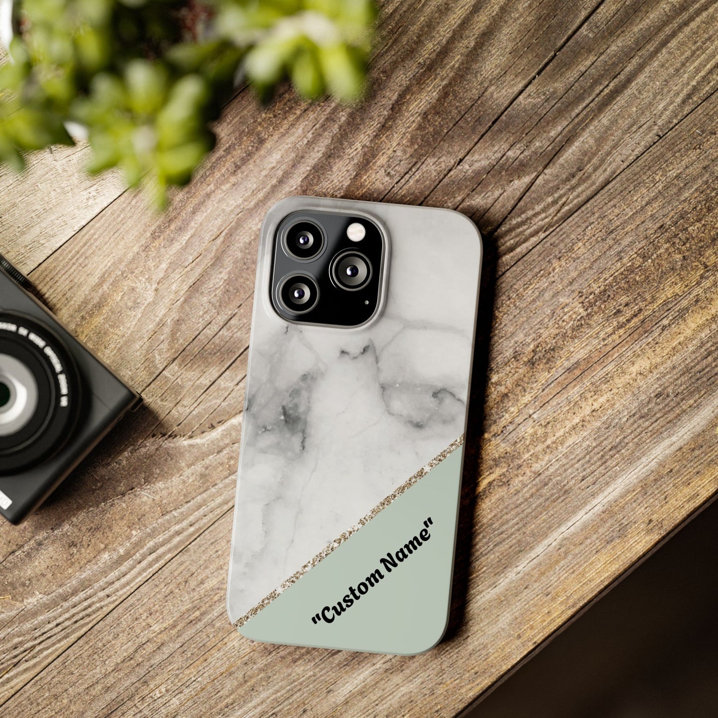 Custom Marble Slim Phone Case - Personalized Design for Trendy Protection