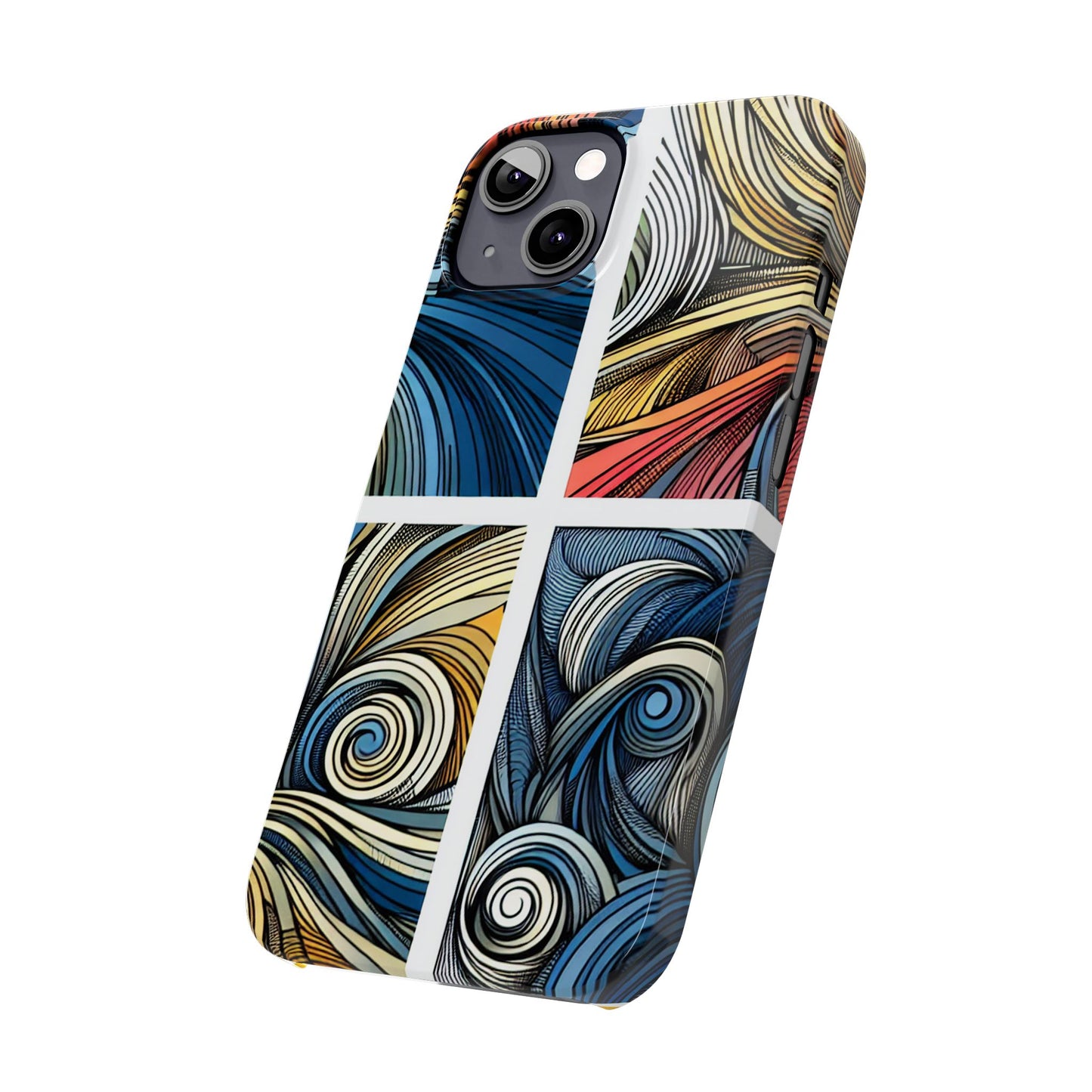 Artistic Slim Phone Cases - Colorful Swirl Design for Creative Souls