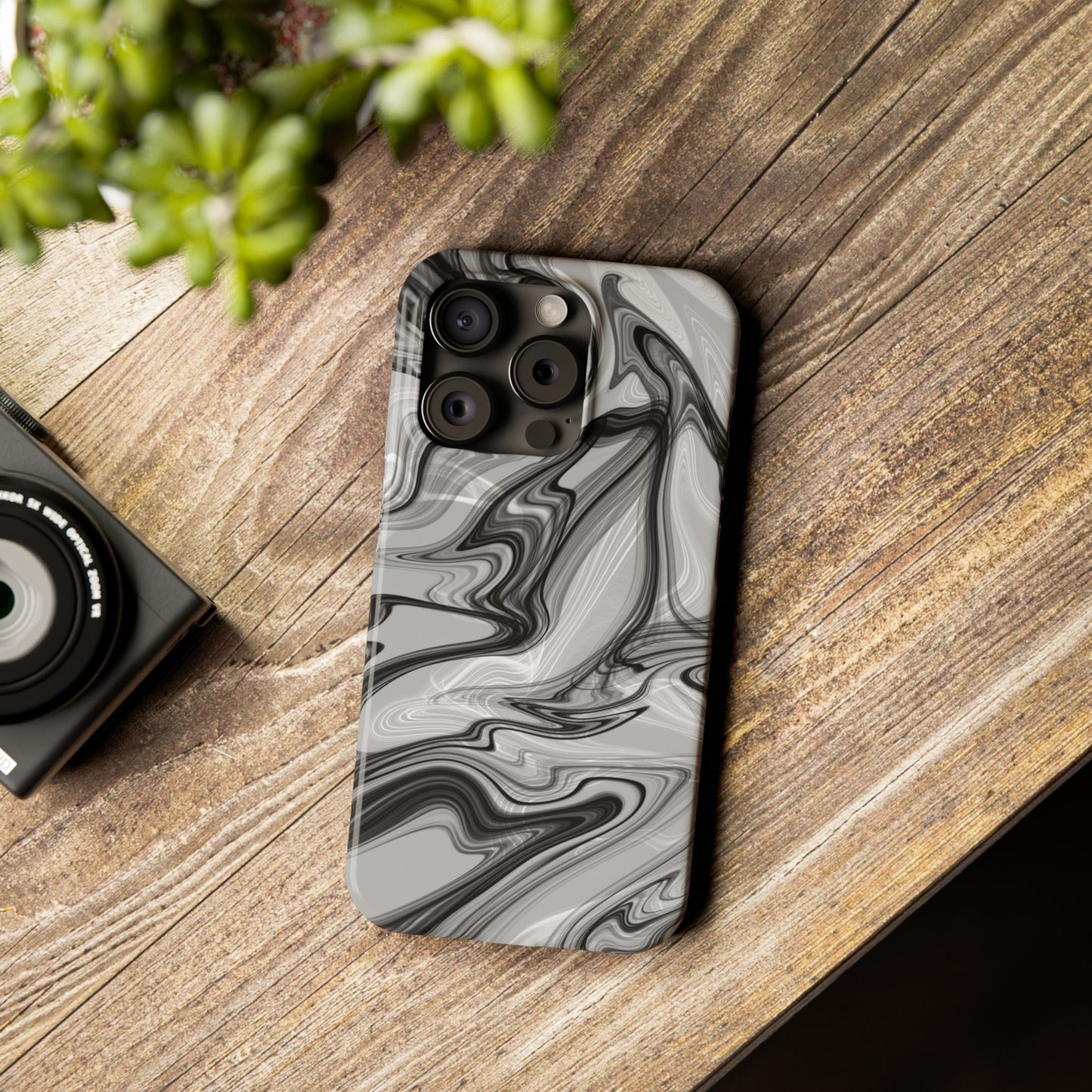 Stylish Black and Gray Abstract Slim Phone Case