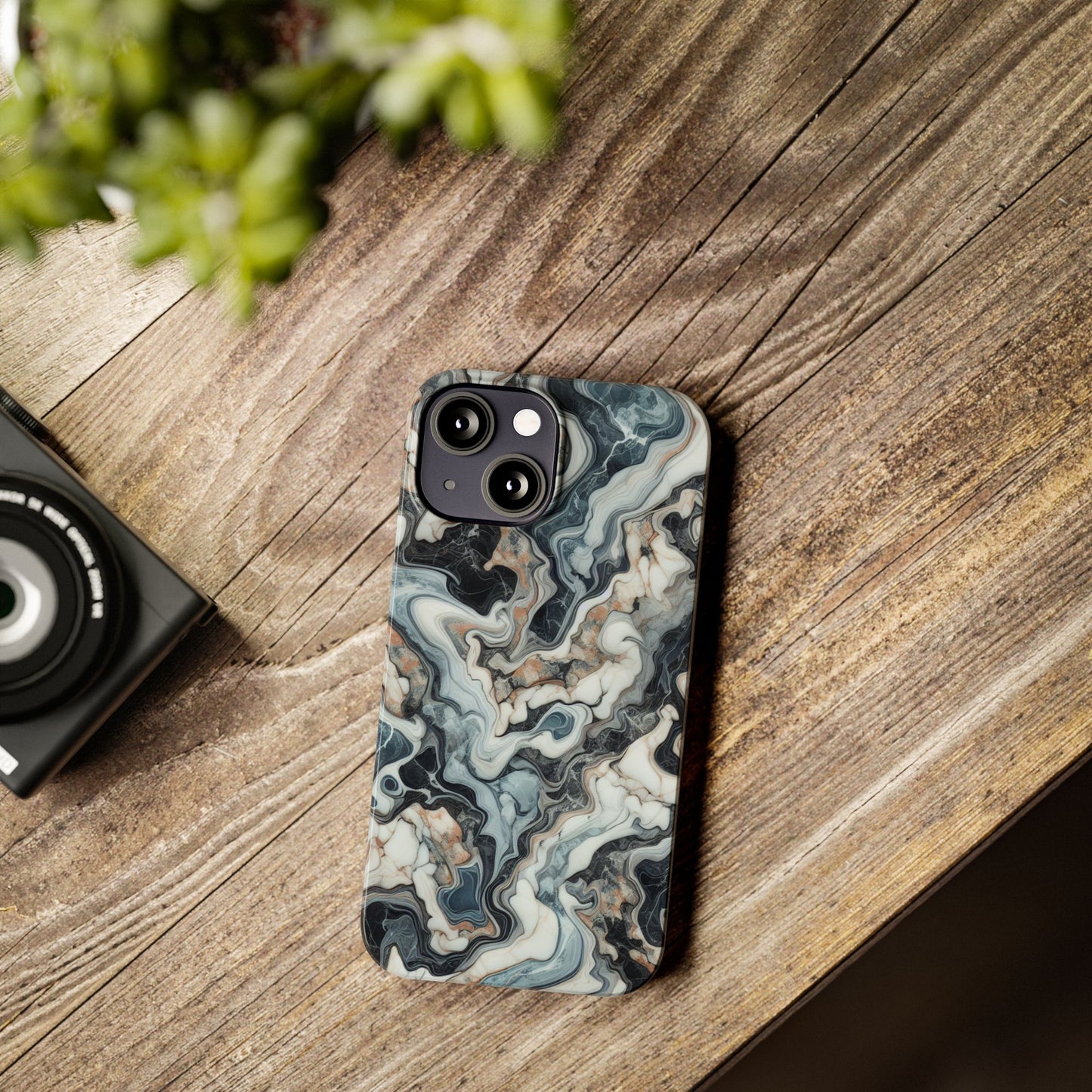 Artistic Marble Slim Phone Case - Elegant Design for Modern Aesthetics