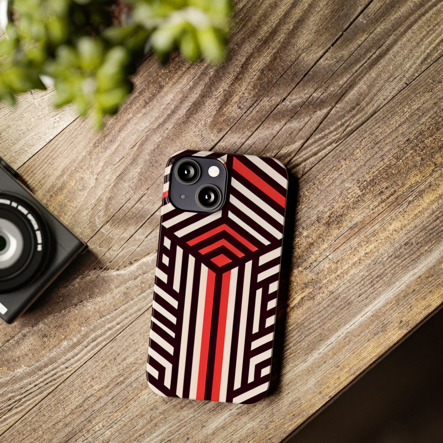 Geometric Slim Phone Case - Modern Abstract Design for Minimalist Style