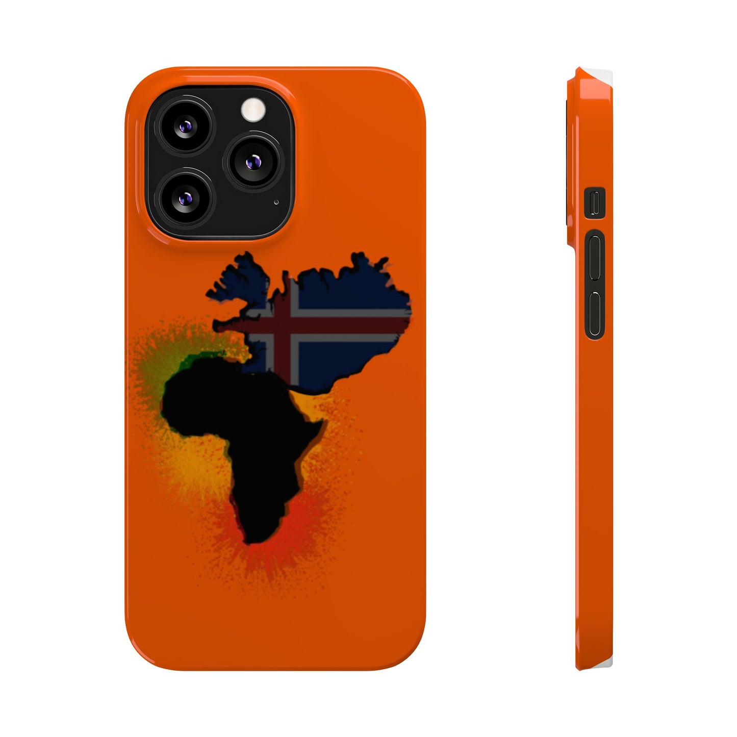 Bold African Map Slim Phone Case with Icelandic Flag