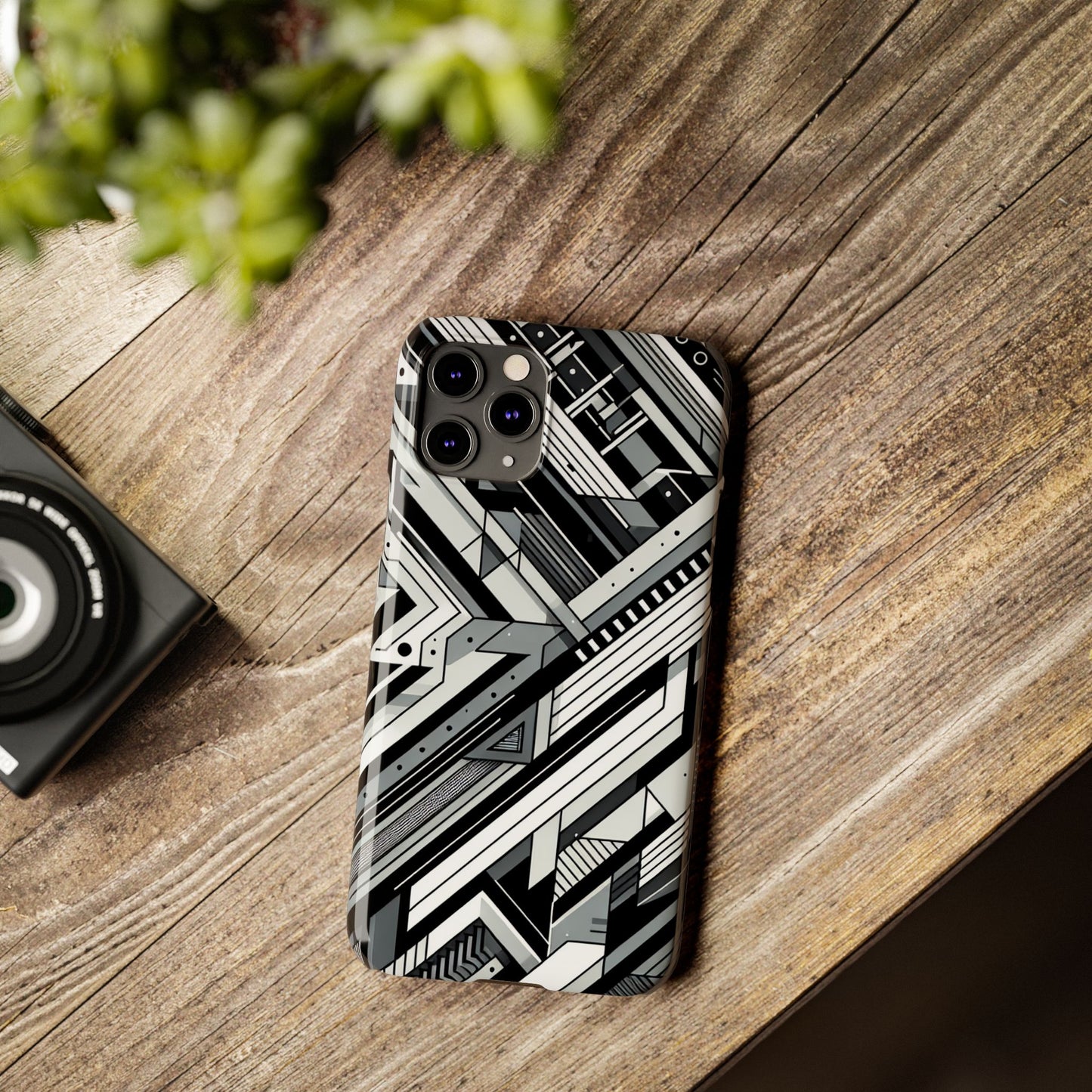 Modern Geometric Slim Phone Case - Stylish Abstract Design