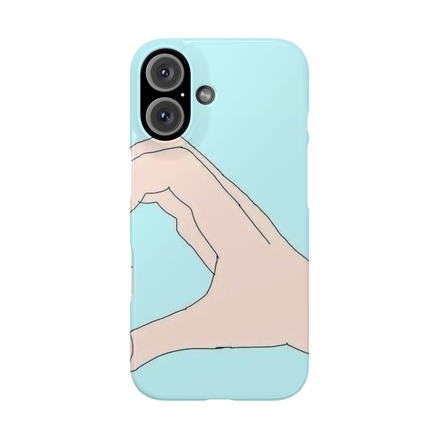 Artistic Heart Gesture Slim Phone Case - Perfect Gift for Loved Ones