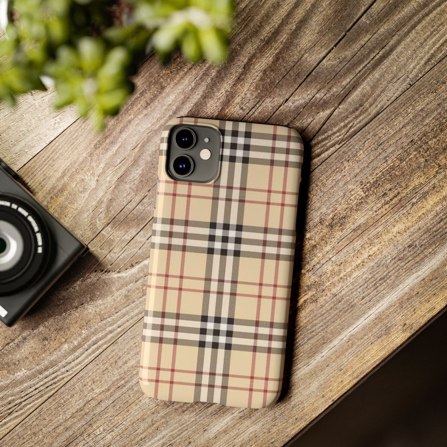 Classic Plaid Slim Phone Case - Stylish and Durable Protective Cover