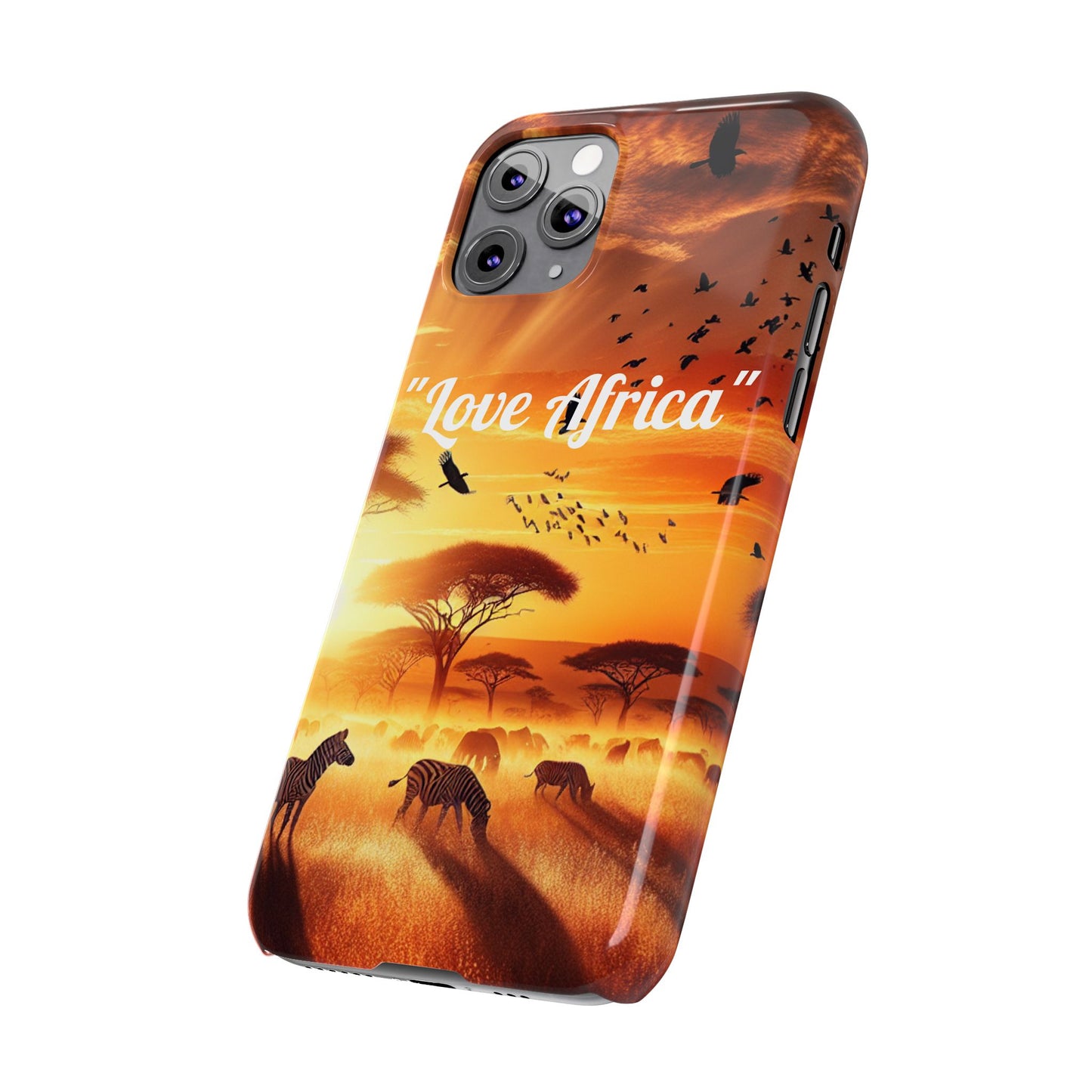 Slim Phone Case - "Love Africa" Sunset Design - Perfect Gift for Nature Lovers