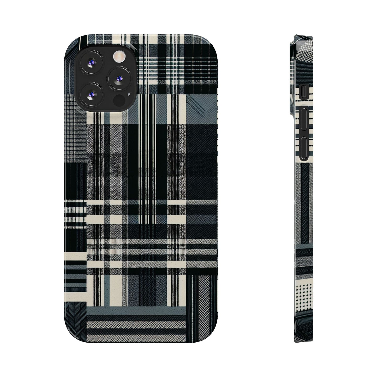 Chic Black and White Slim Phone Case - Stylish Protection for Your Device