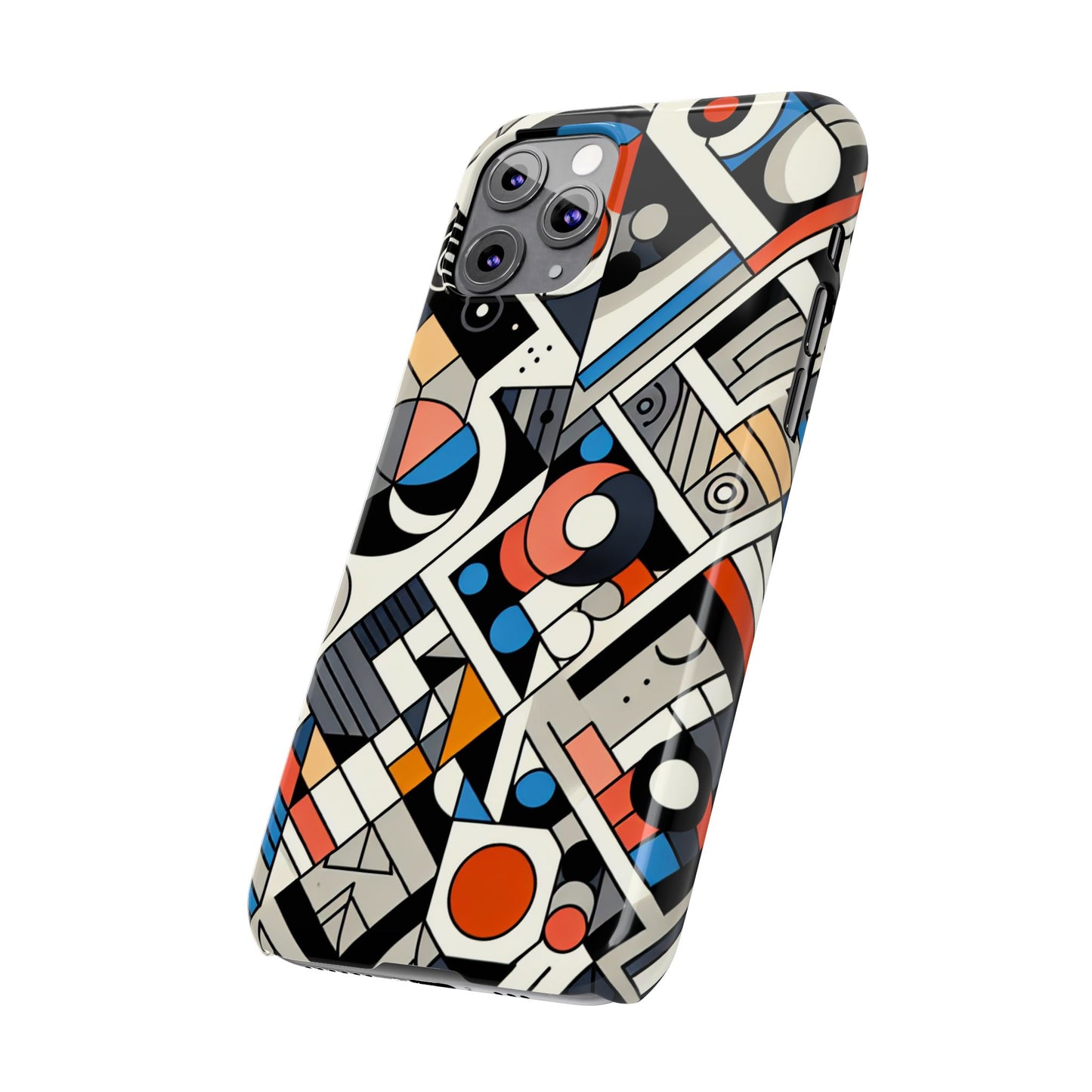 Modern Abstract Slim Phone Case - Colorful Geometric Design