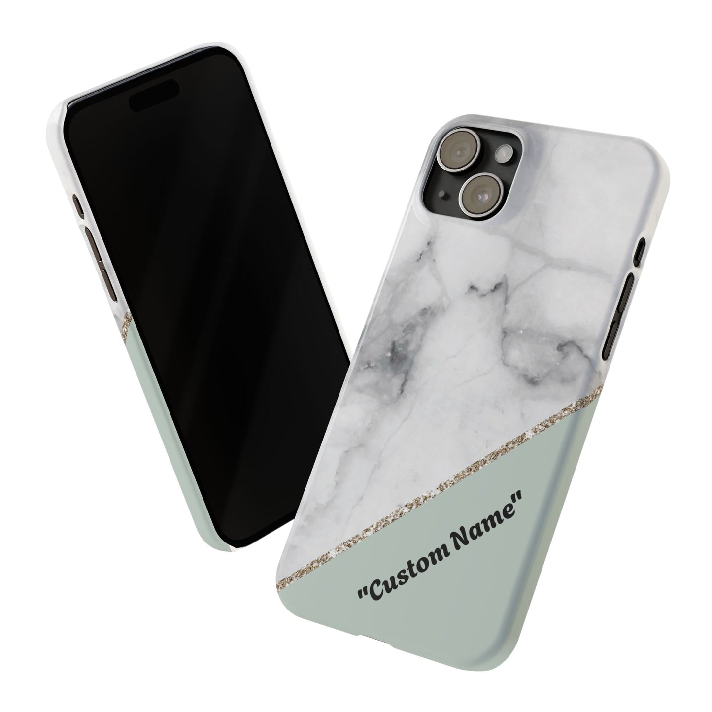 Custom Marble Slim Phone Case - Personalized Design for Trendy Protection