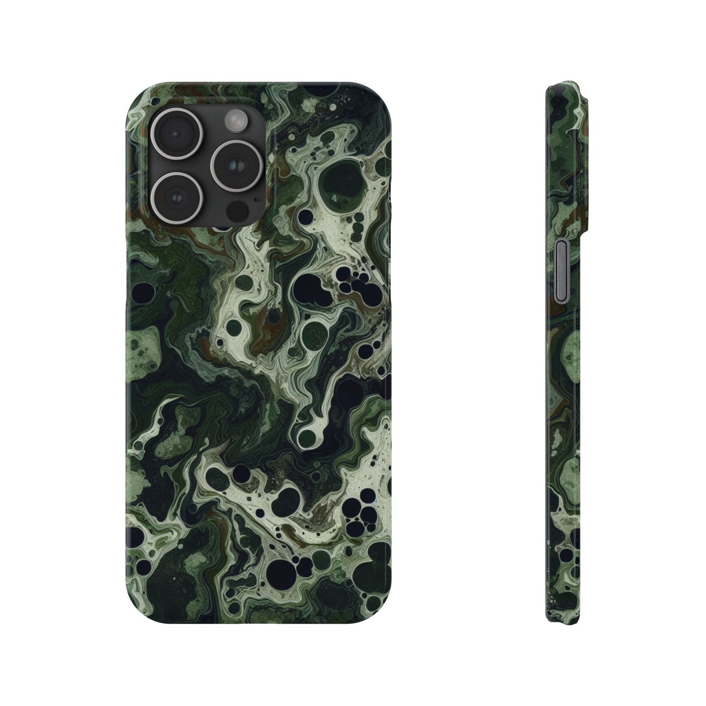 Marbled Green Slim Phone Case - Stylish Protection for Nature Lovers