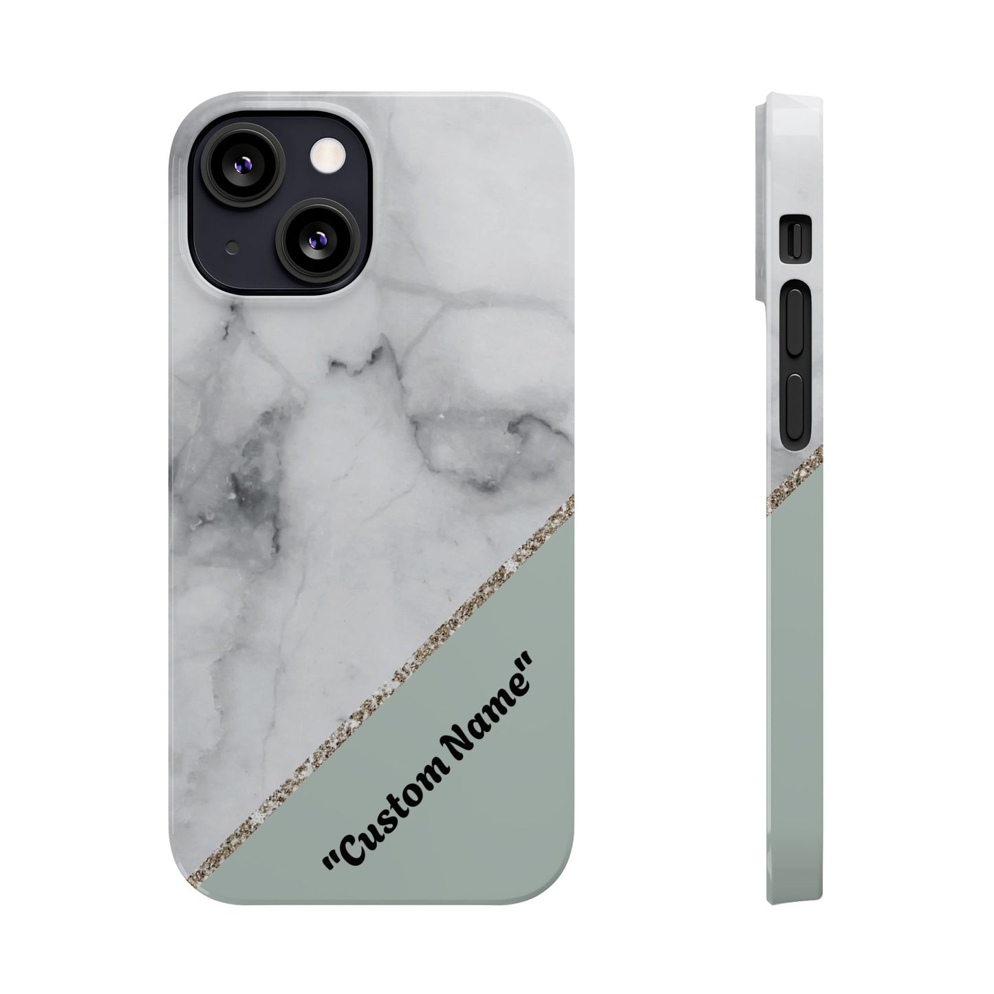 Custom Marble Slim Phone Case - Personalized Design for Trendy Protection