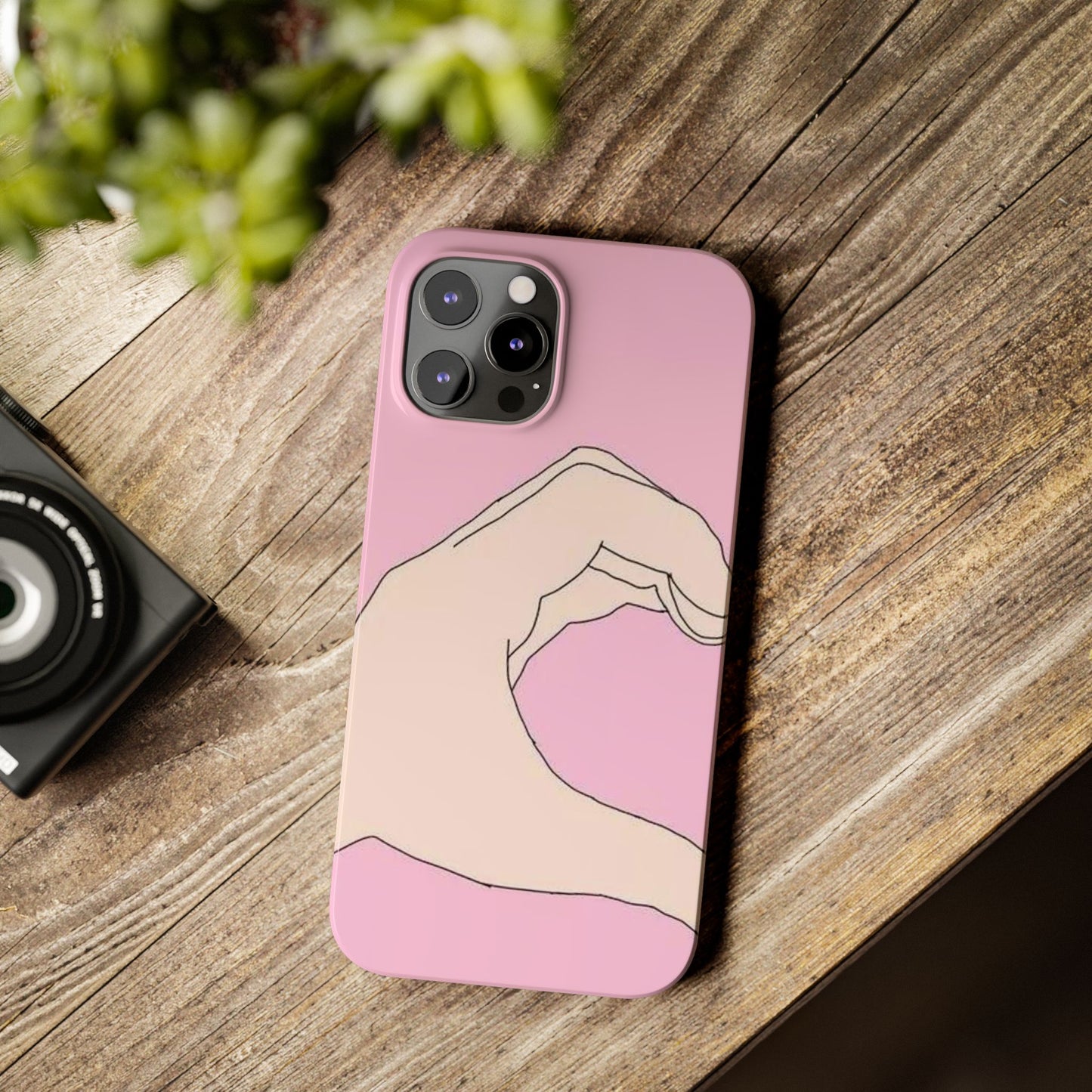 Cute Hand Heart Slim Phone Case - Stylish and Unique Phone Accessory