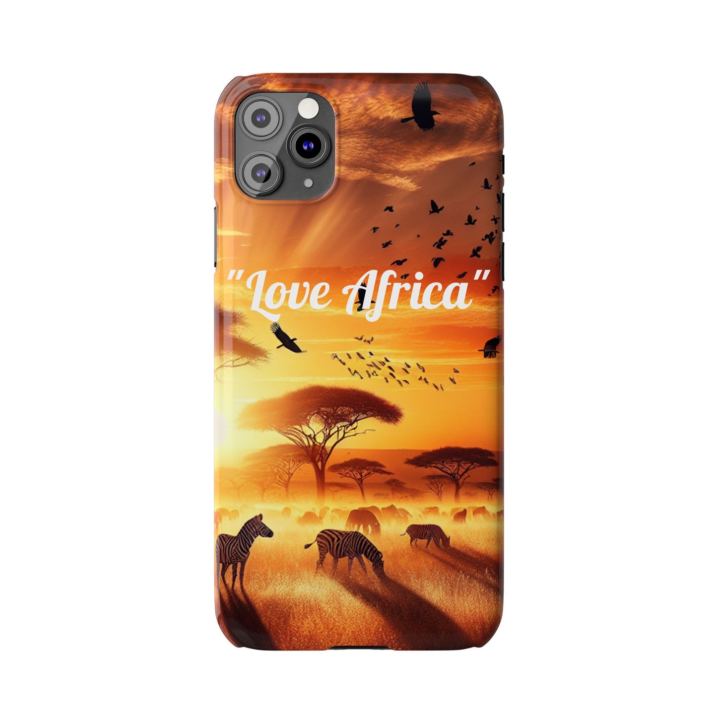 Slim Phone Case - "Love Africa" Sunset Design - Perfect Gift for Nature Lovers