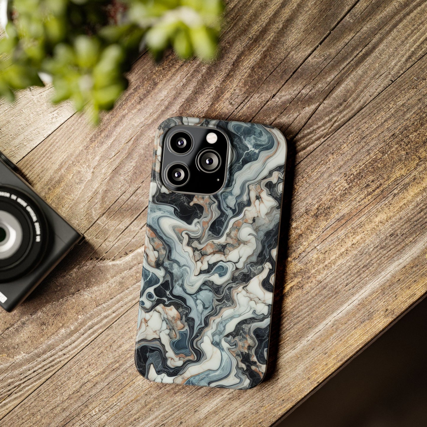 Artistic Marble Slim Phone Case - Elegant Design for Modern Aesthetics