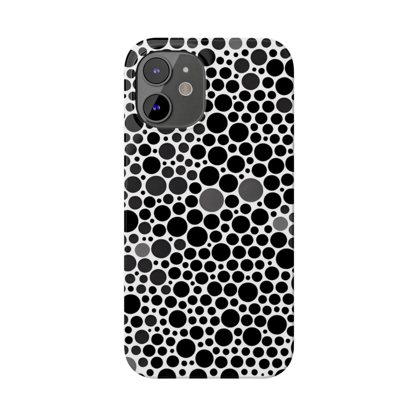 Modern Black Polka Dot Slim Phone Case - Stylish & Protective Cover