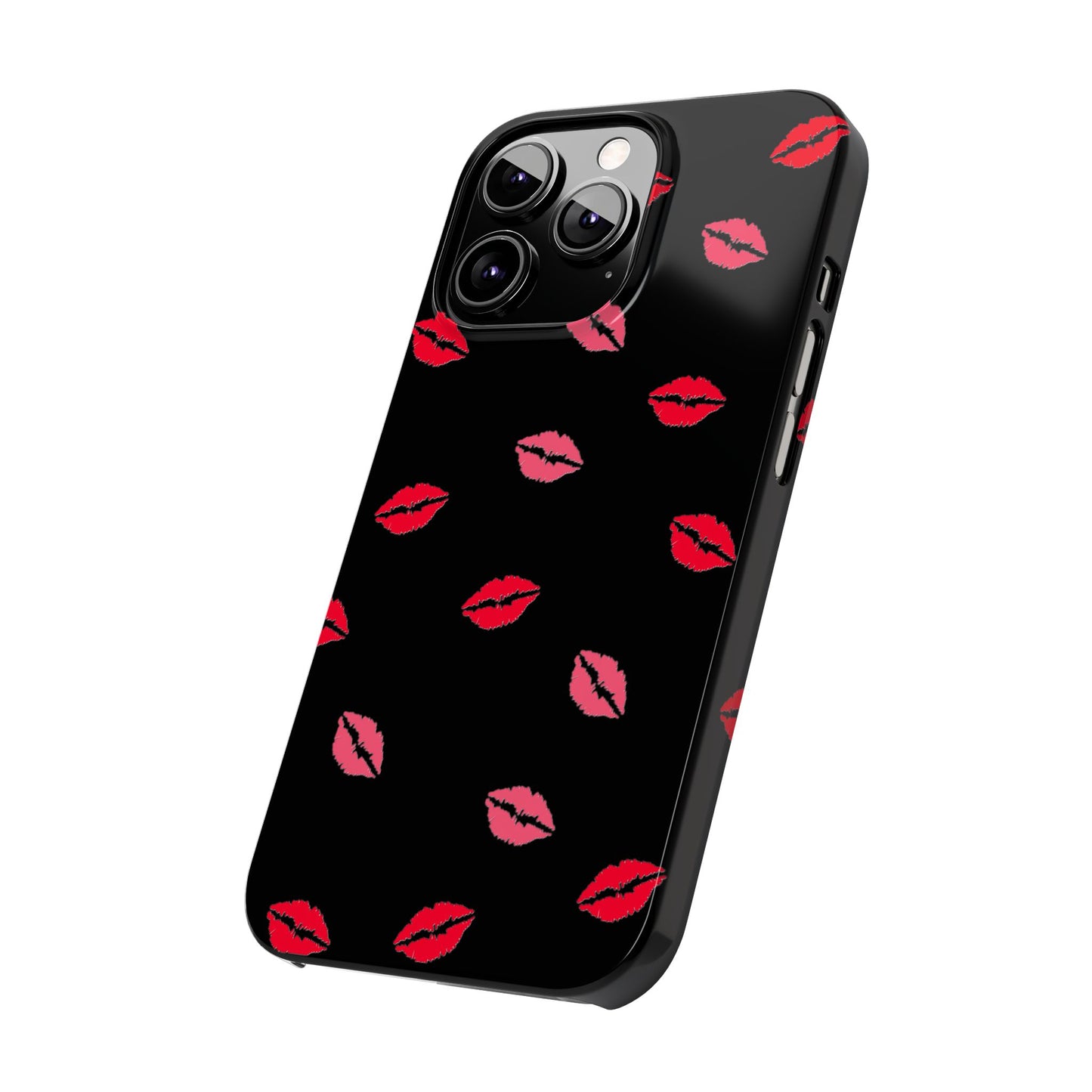 Kiss Mark Slim Phone Case - Chic Lip Print Design for Fashion Lovers