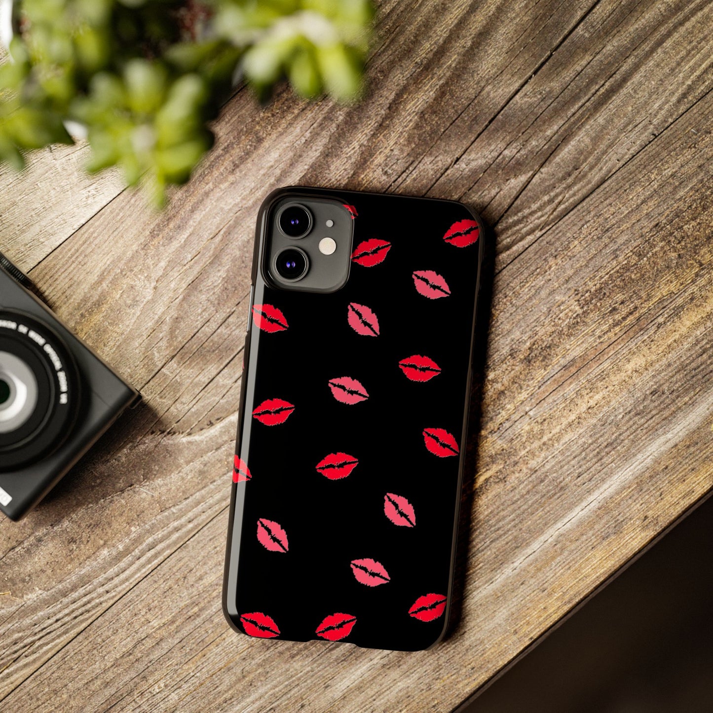 Kiss Mark Slim Phone Case - Chic Lip Print Design for Fashion Lovers