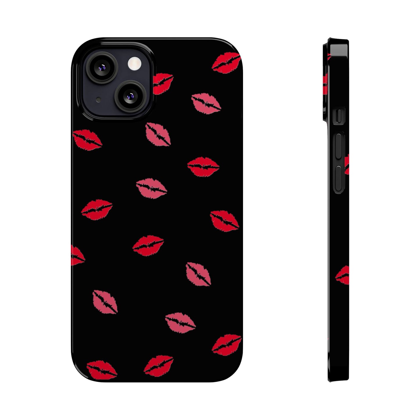 Kiss Mark Slim Phone Case - Chic Lip Print Design for Fashion Lovers