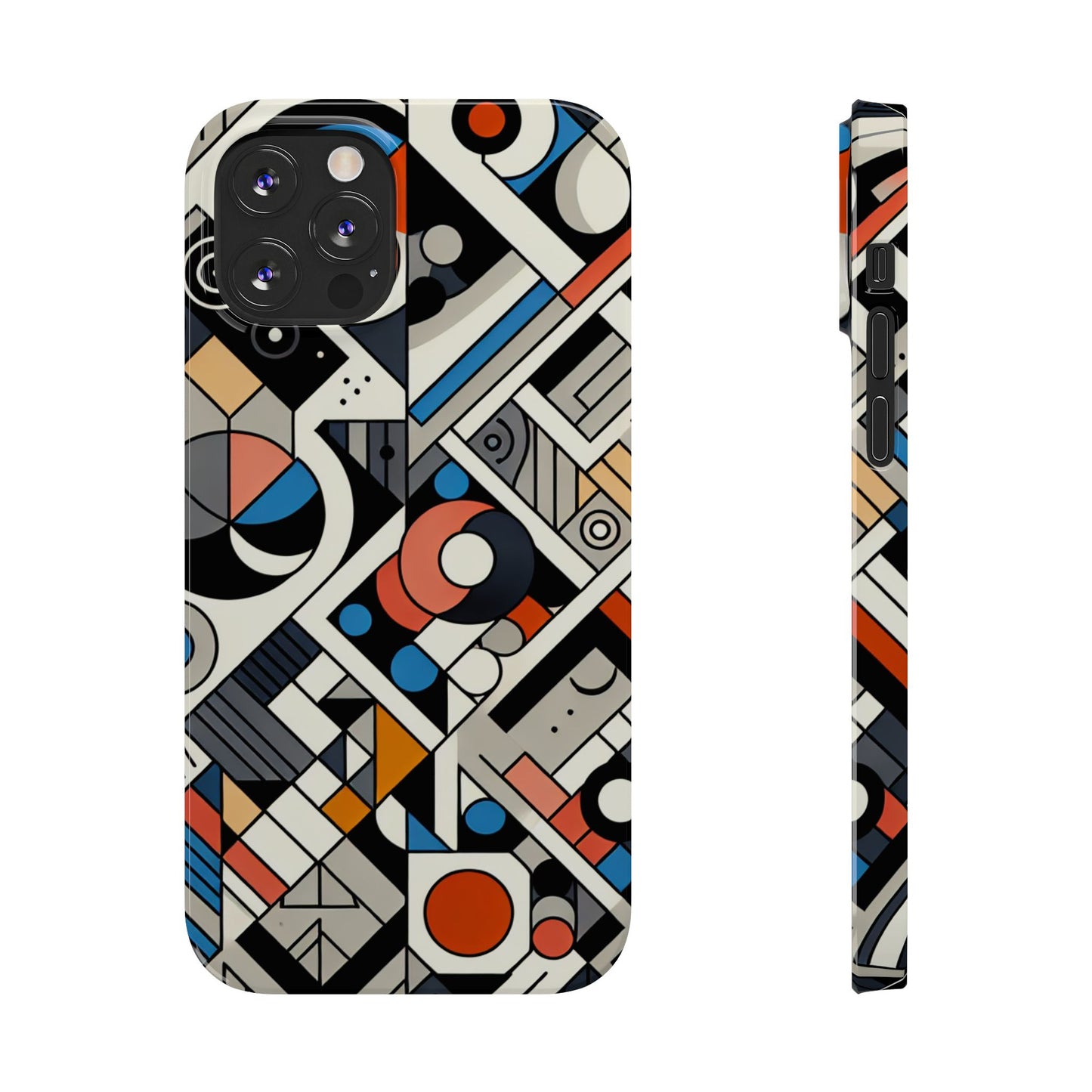 Modern Abstract Slim Phone Case - Colorful Geometric Design