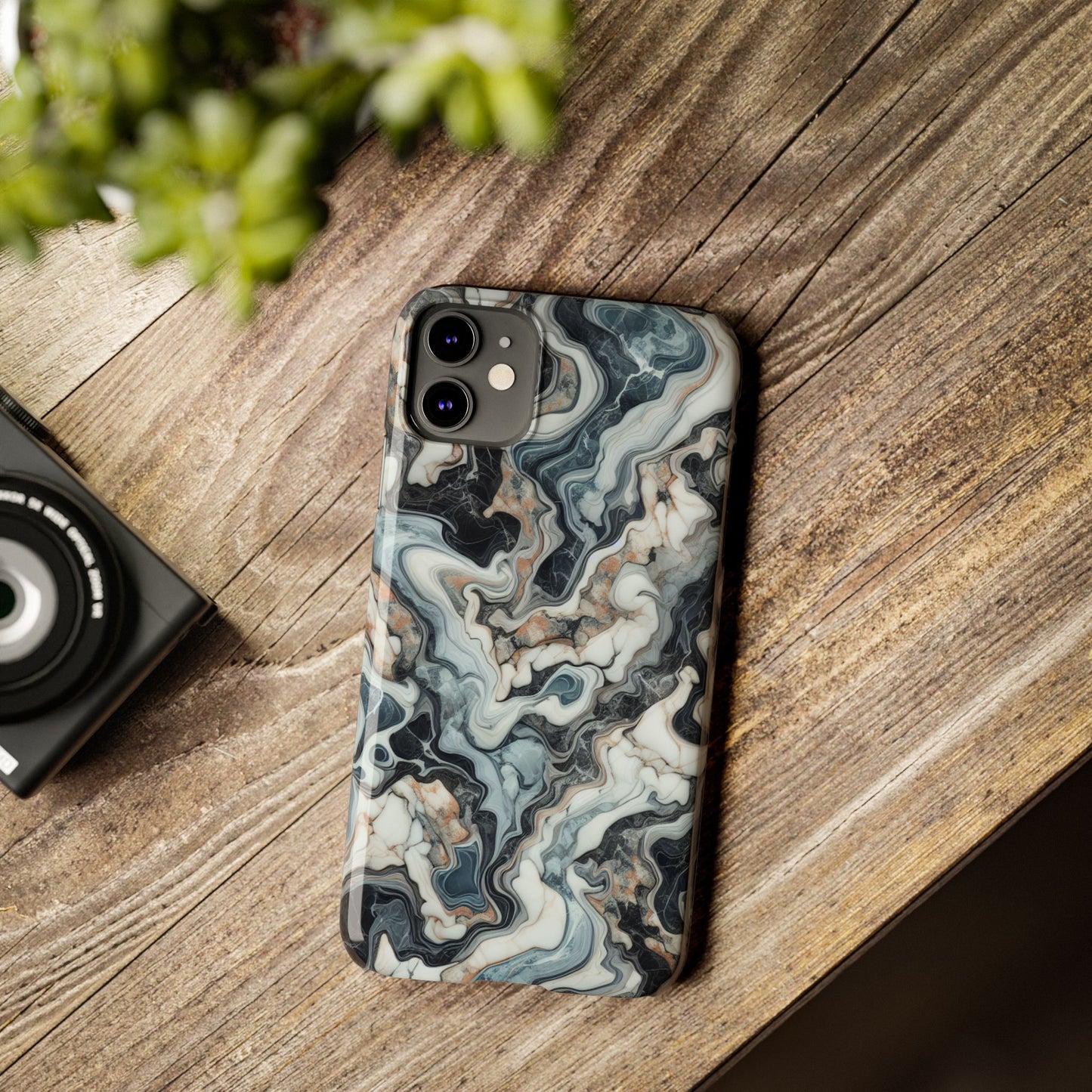 Artistic Marble Slim Phone Case - Elegant Design for Modern Aesthetics