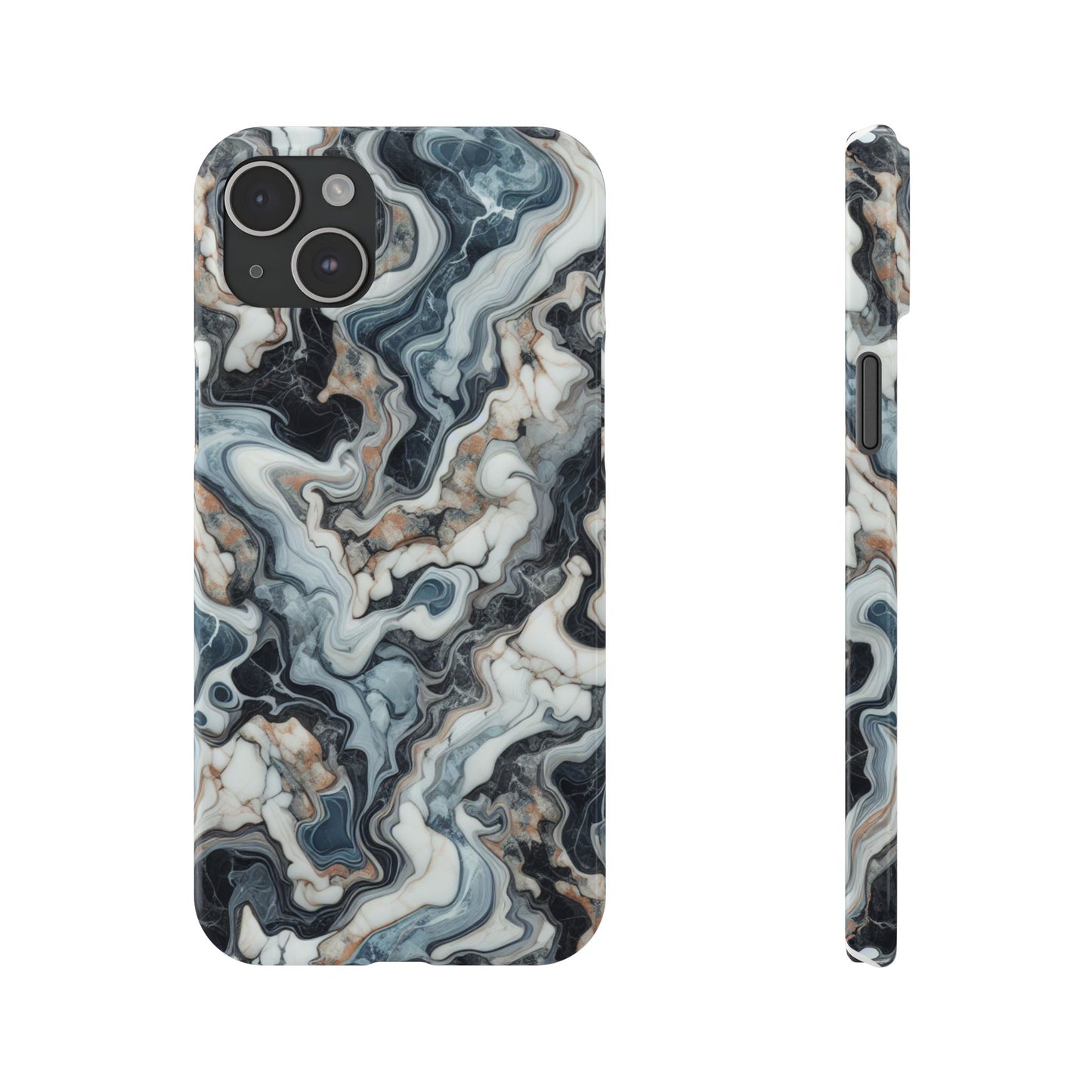 Artistic Marble Slim Phone Case - Elegant Design for Modern Aesthetics