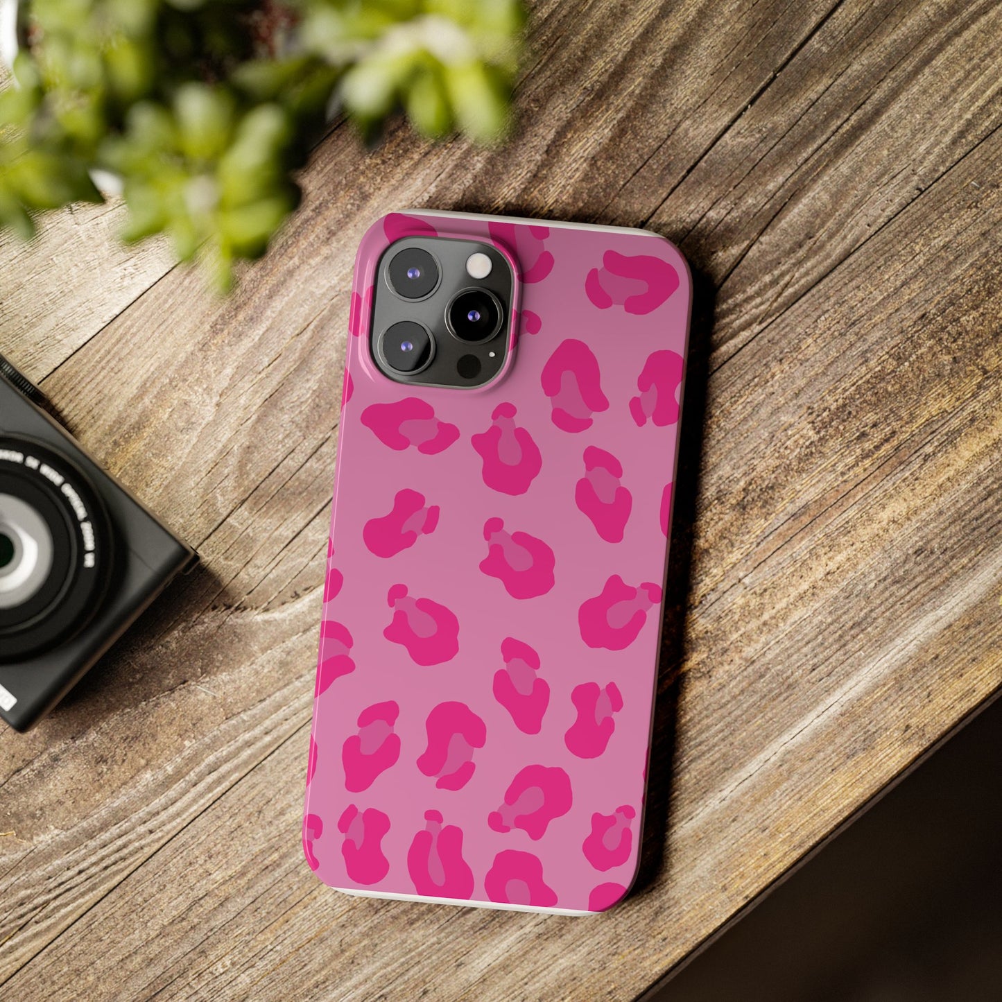 Pink Leopard Print Slim Phone Case - Stylish & Trendy Protection