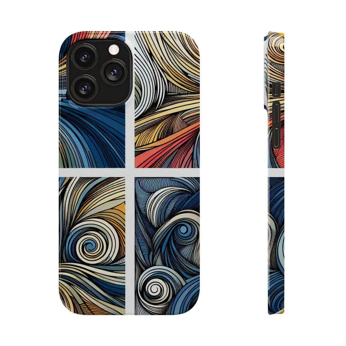 Artistic Slim Phone Cases - Colorful Swirl Design for Creative Souls