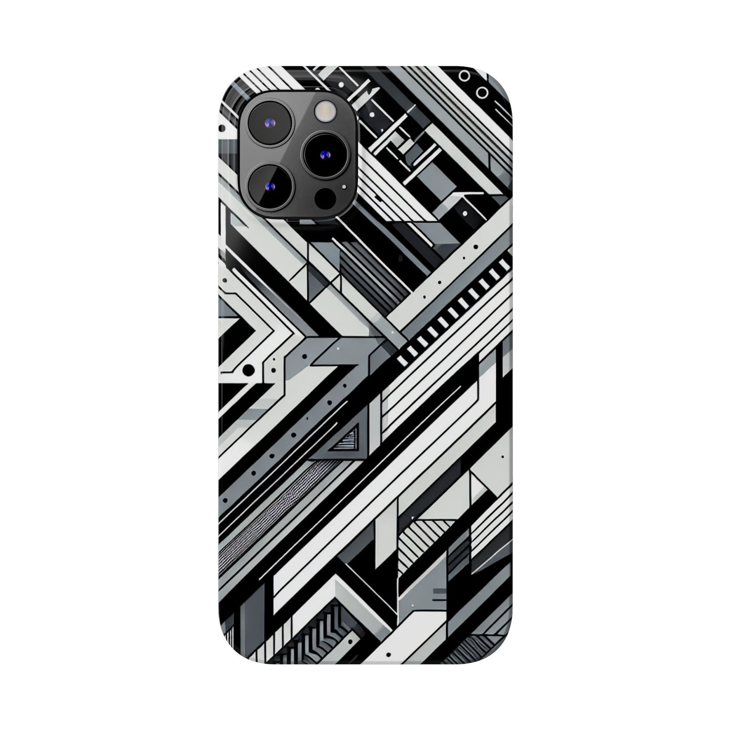 Modern Geometric Slim Phone Case - Stylish Abstract Design