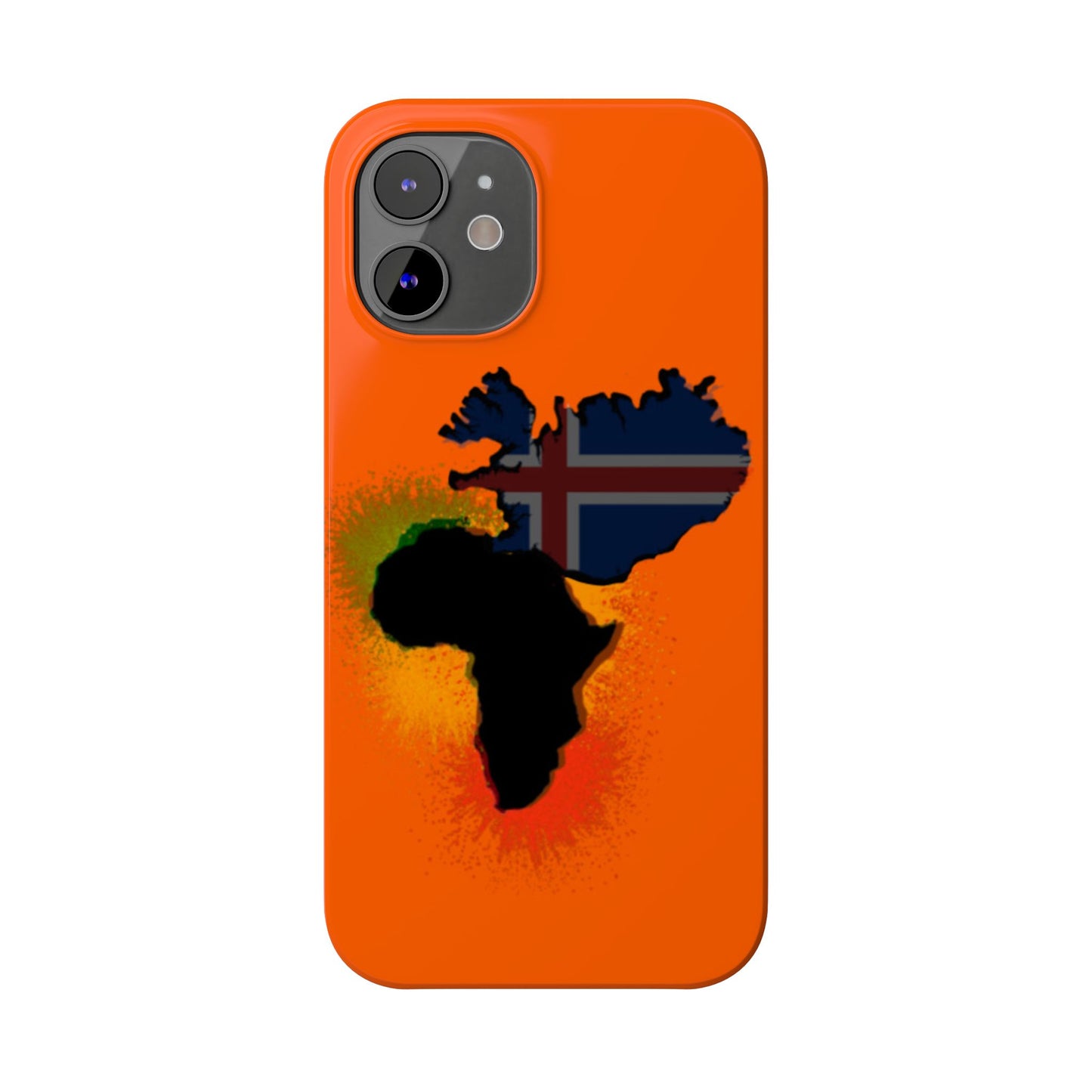 Bold African Map Slim Phone Case with Icelandic Flag