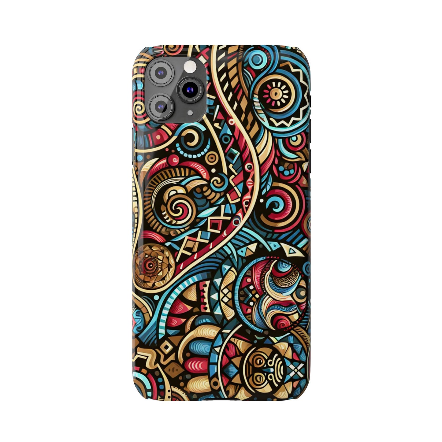 Vibrant Bohemian Slim Phone Case - Artistic Swirl Design