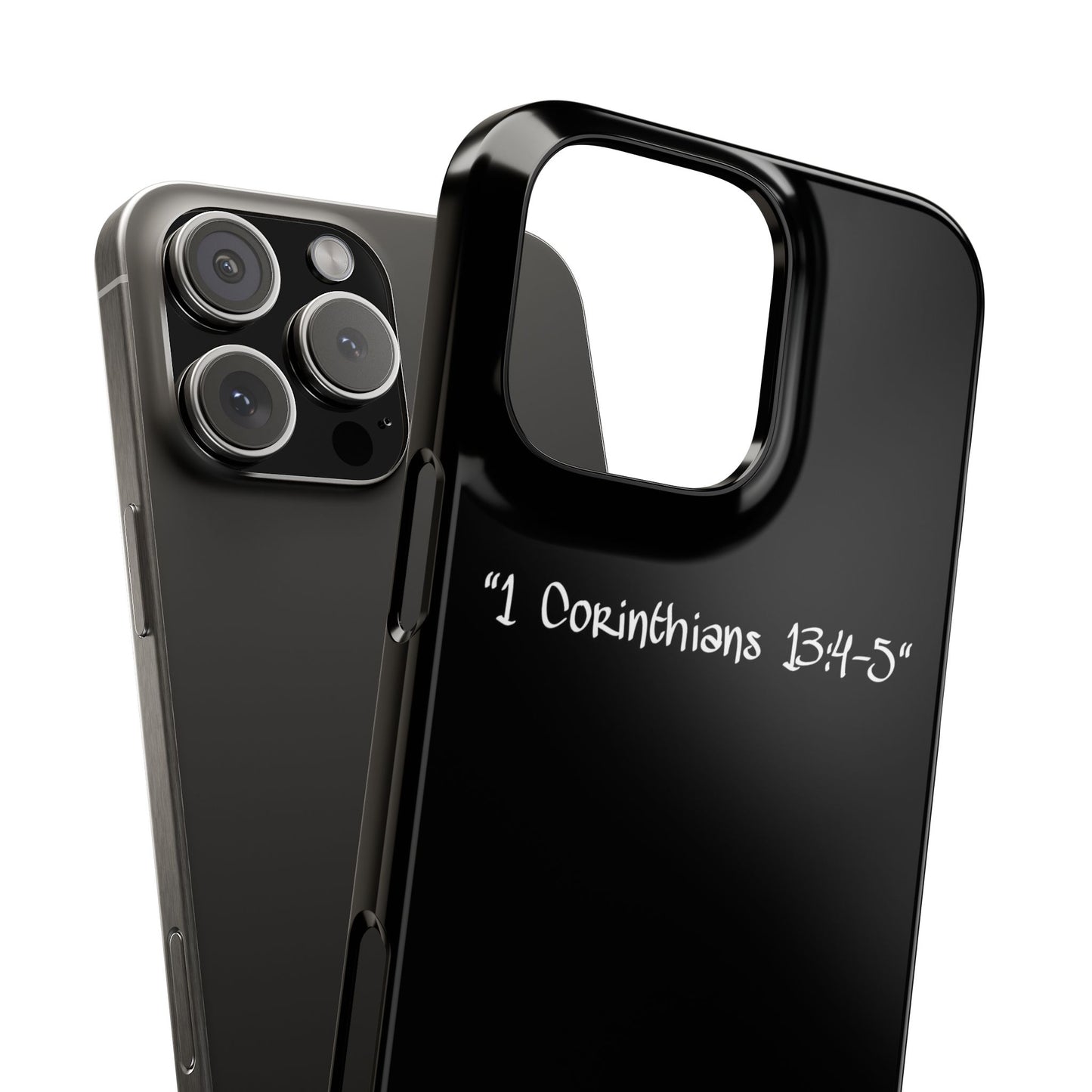 Bible verse "1 Corinthians 13:4-5" - iPhone Case