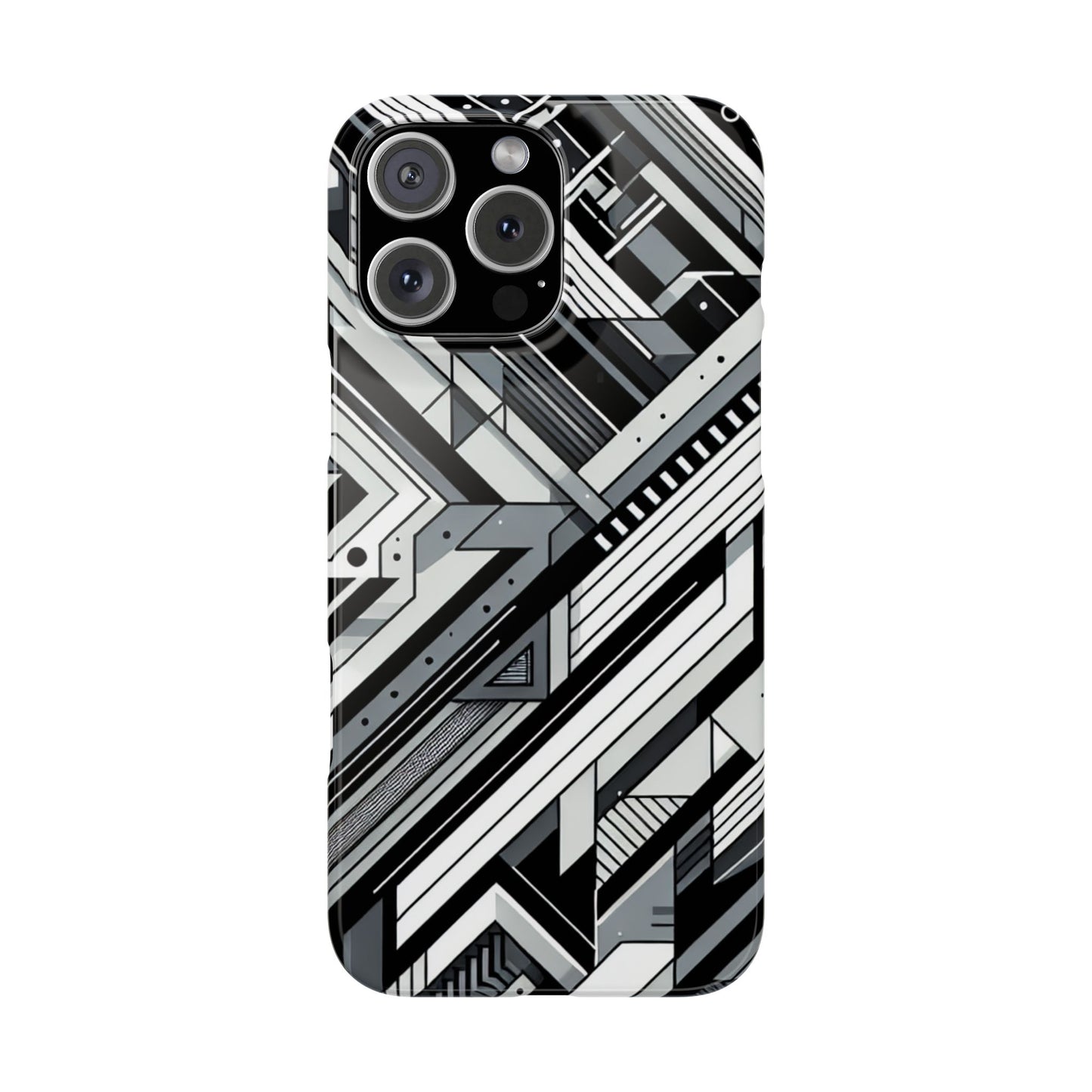 Modern Geometric Slim Phone Case - Stylish Abstract Design