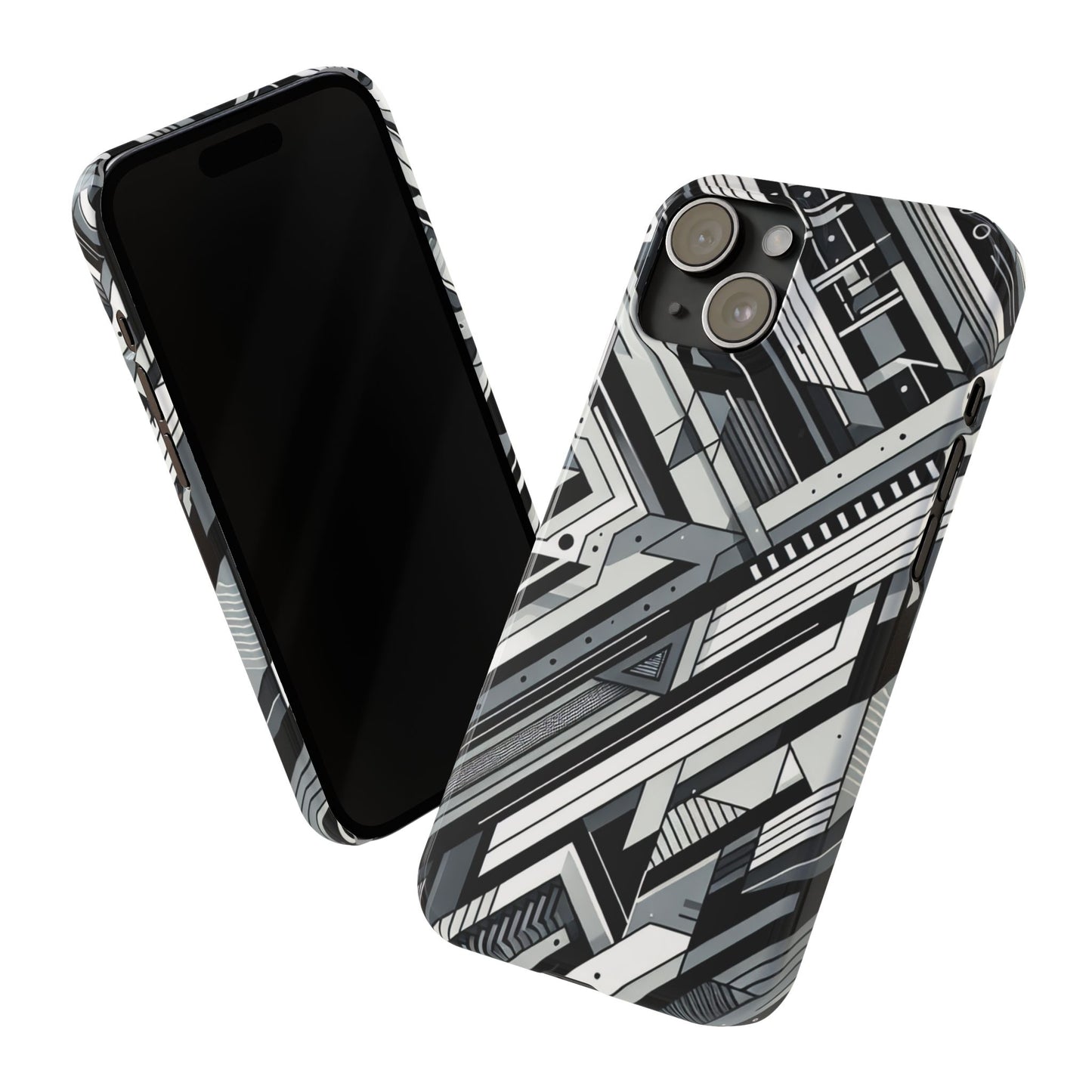 Modern Geometric Slim Phone Case - Stylish Abstract Design