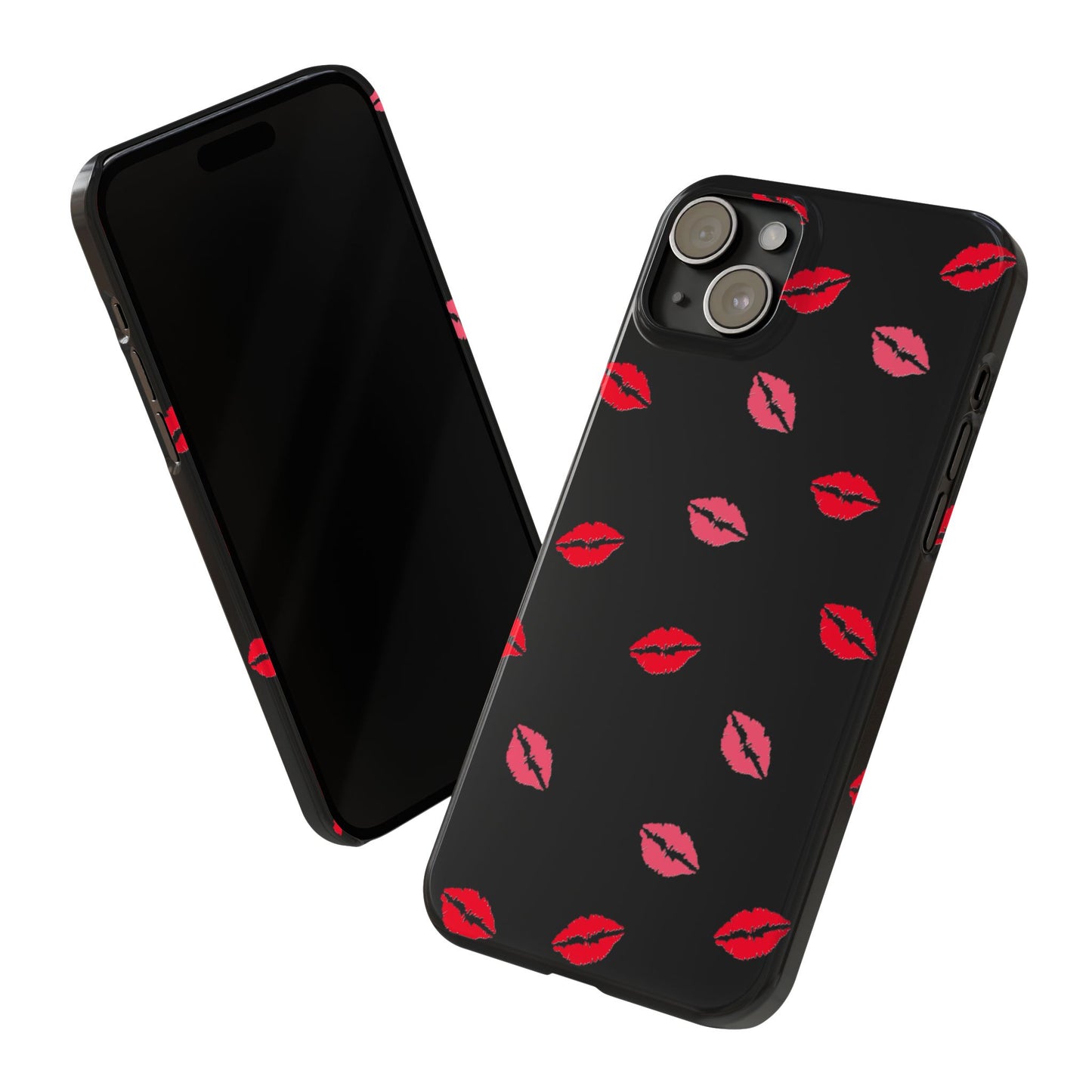 Kiss Mark Slim Phone Case - Chic Lip Print Design for Fashion Lovers