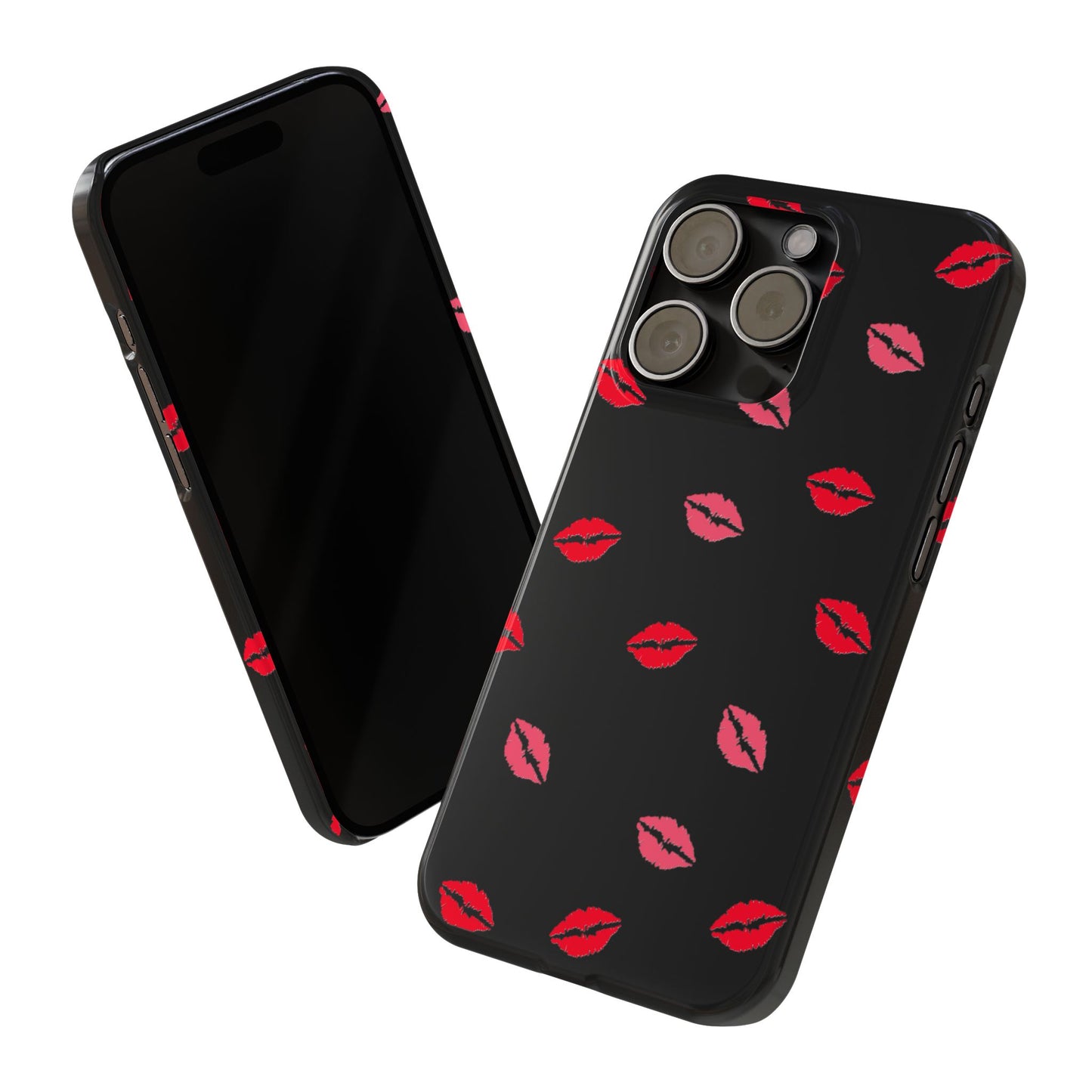 Kiss Mark Slim Phone Case - Chic Lip Print Design for Fashion Lovers