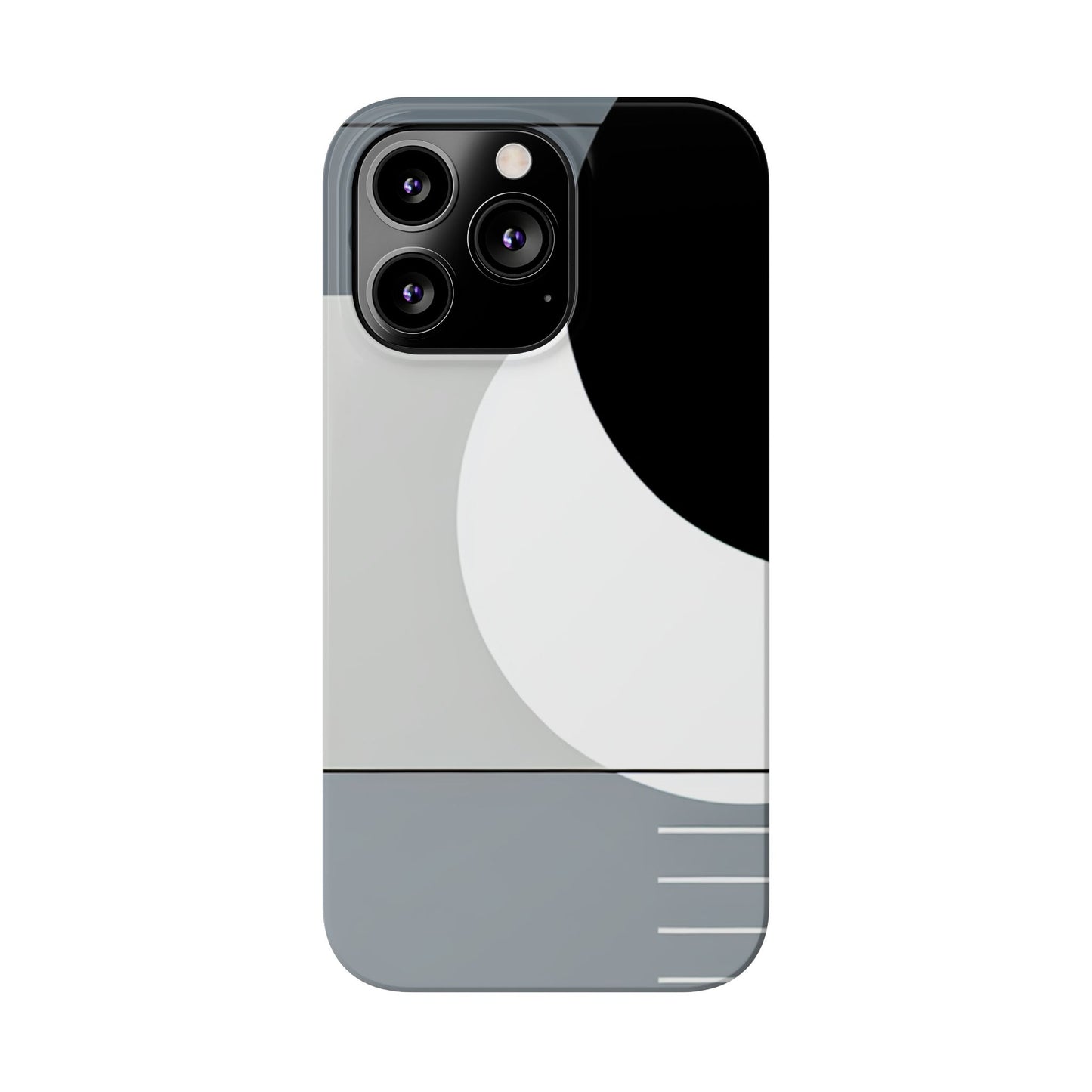 Minimalist Abstract Slim Phone Case - Modern Black and Gray Design