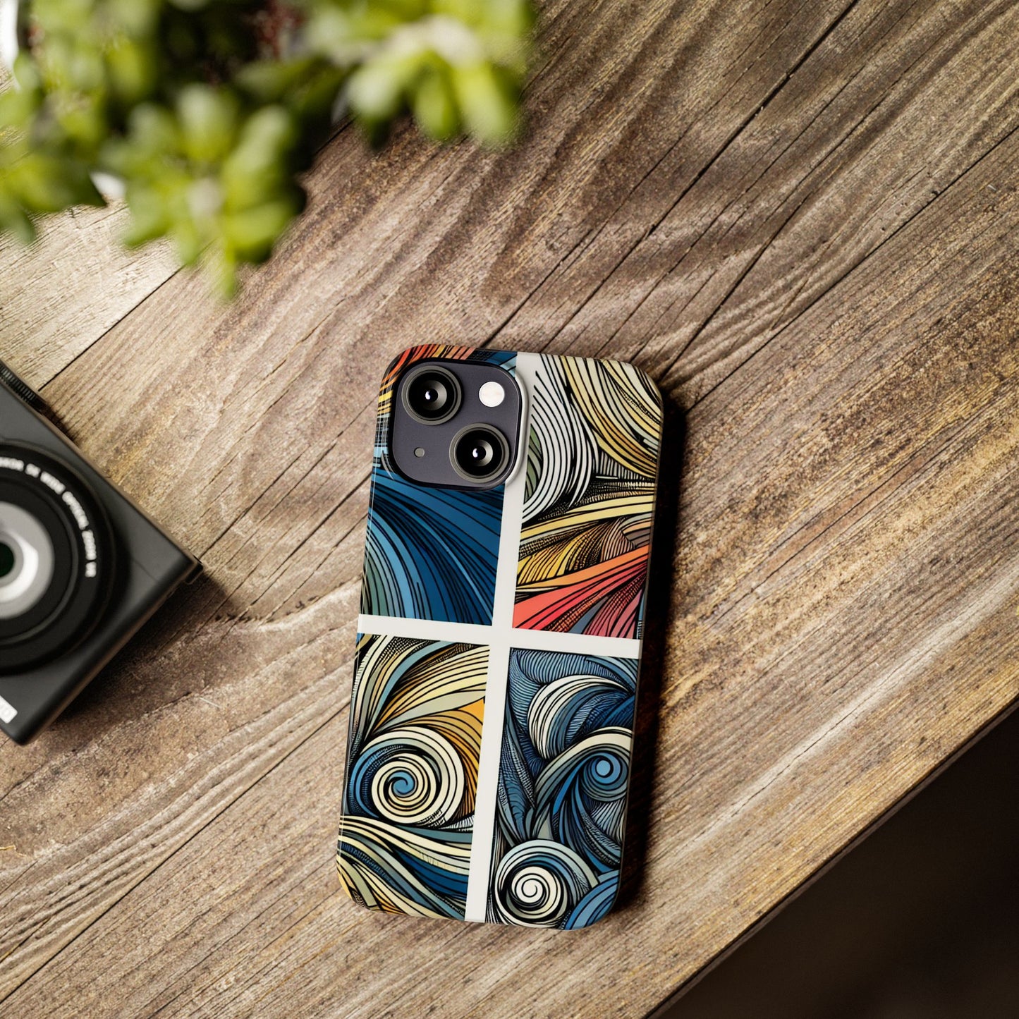 Artistic Slim Phone Cases - Colorful Swirl Design for Creative Souls