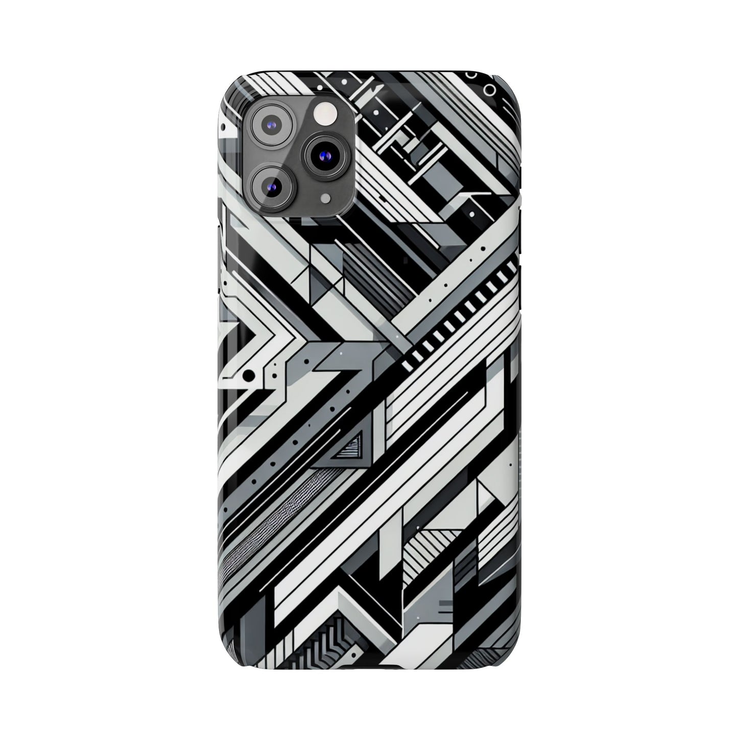 Modern Geometric Slim Phone Case - Stylish Abstract Design