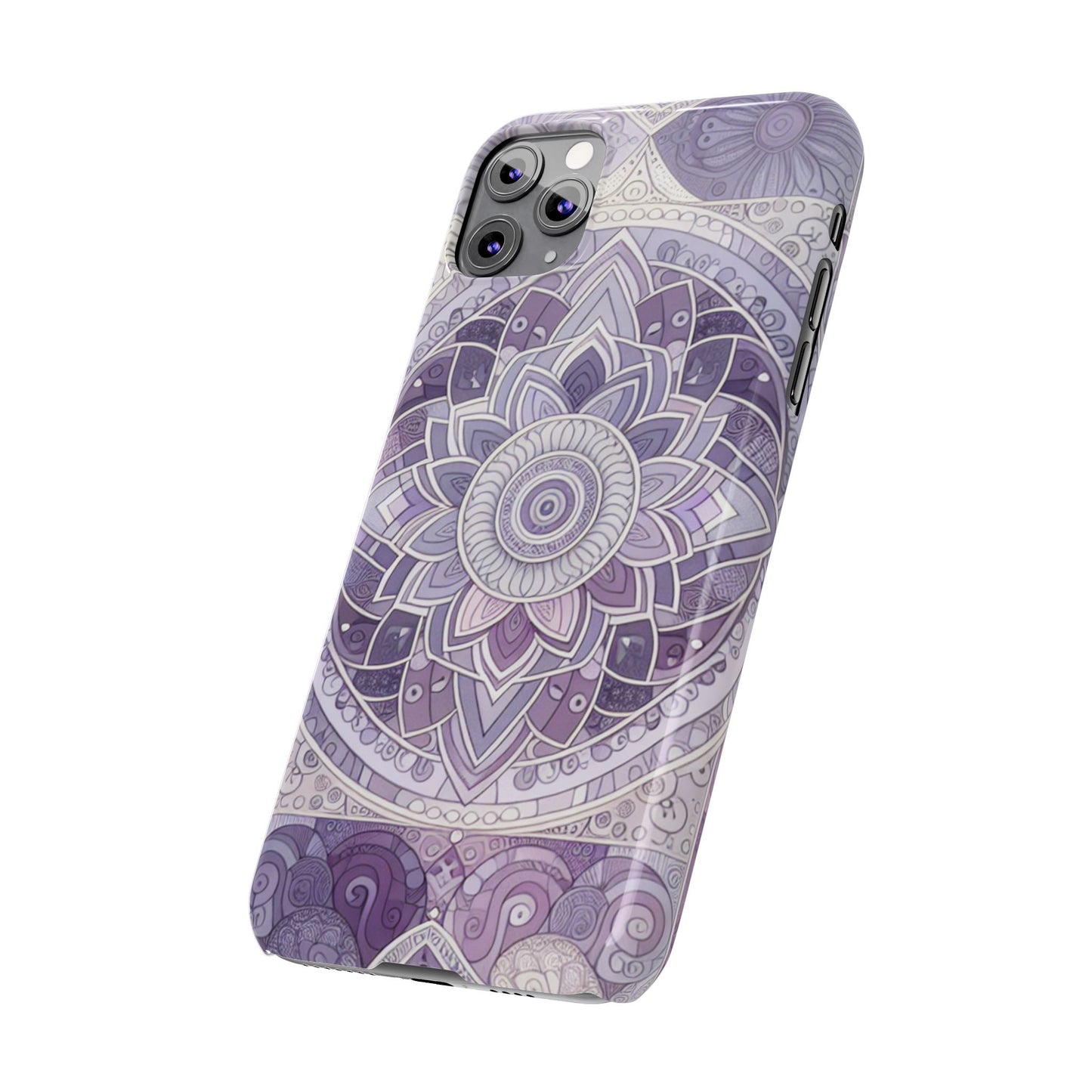 Elegant Mandala Slim Phone Case – Purple Harmony Design