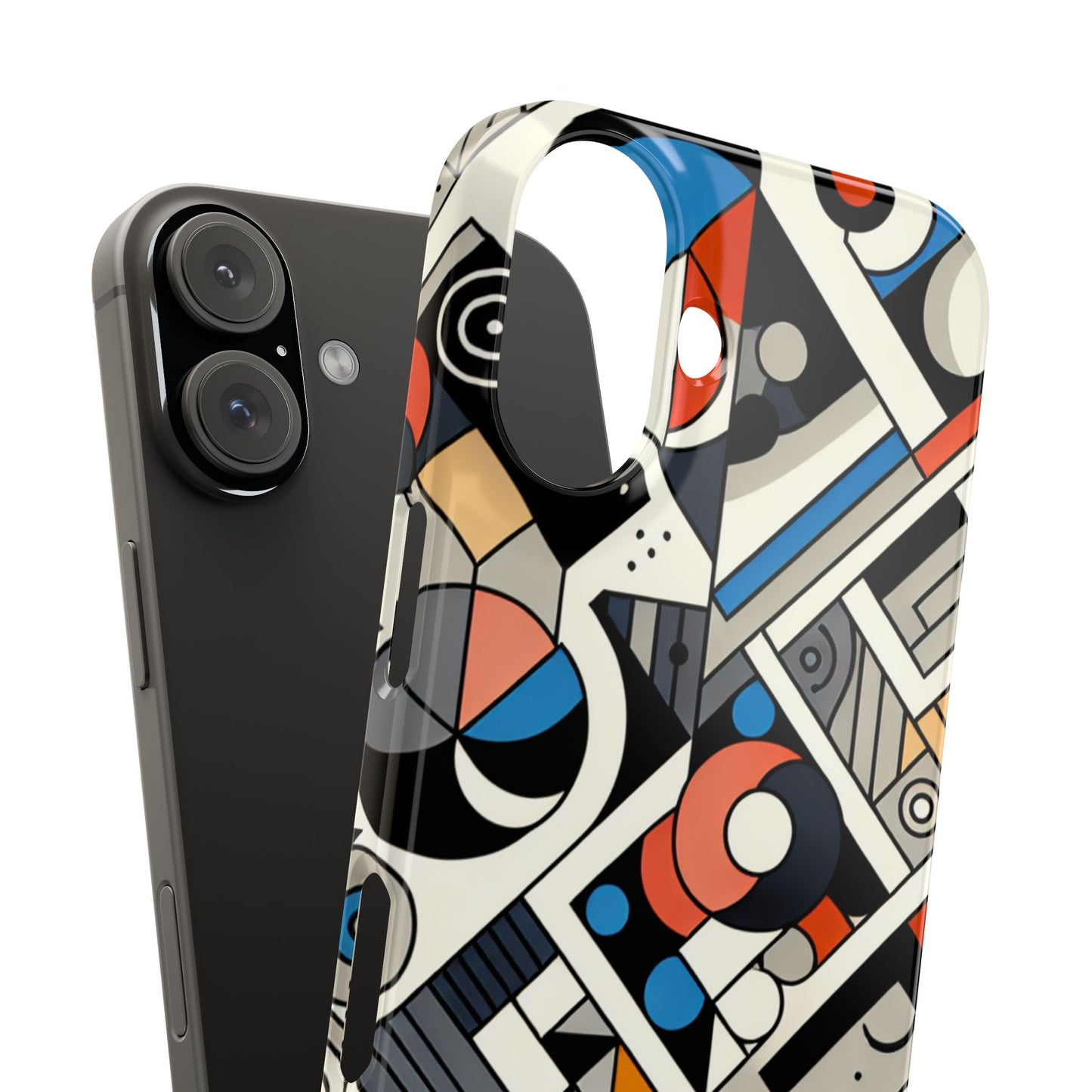 Modern Abstract Slim Phone Case - Colorful Geometric Design